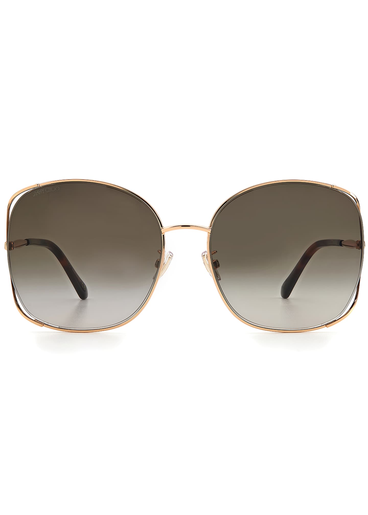 Jimmy Choo Tinka Oversized Round Stainless Steel Sunglasses - Bergdorf ...