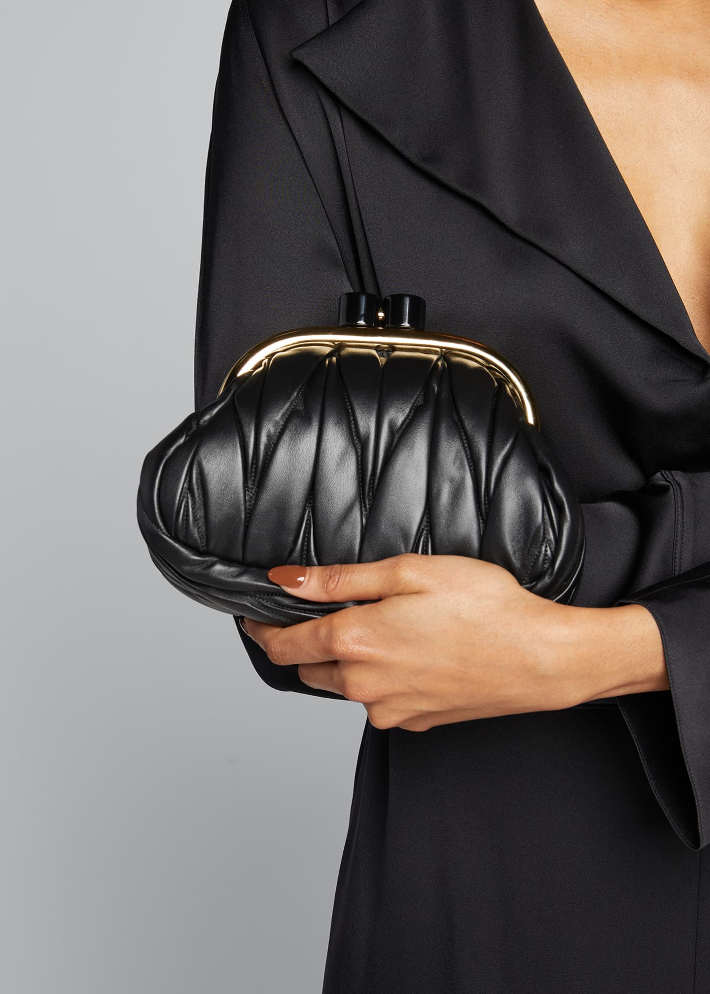 Miu Miu Belle Ruched KissLock Clutch Bag Bergdorf Goodman