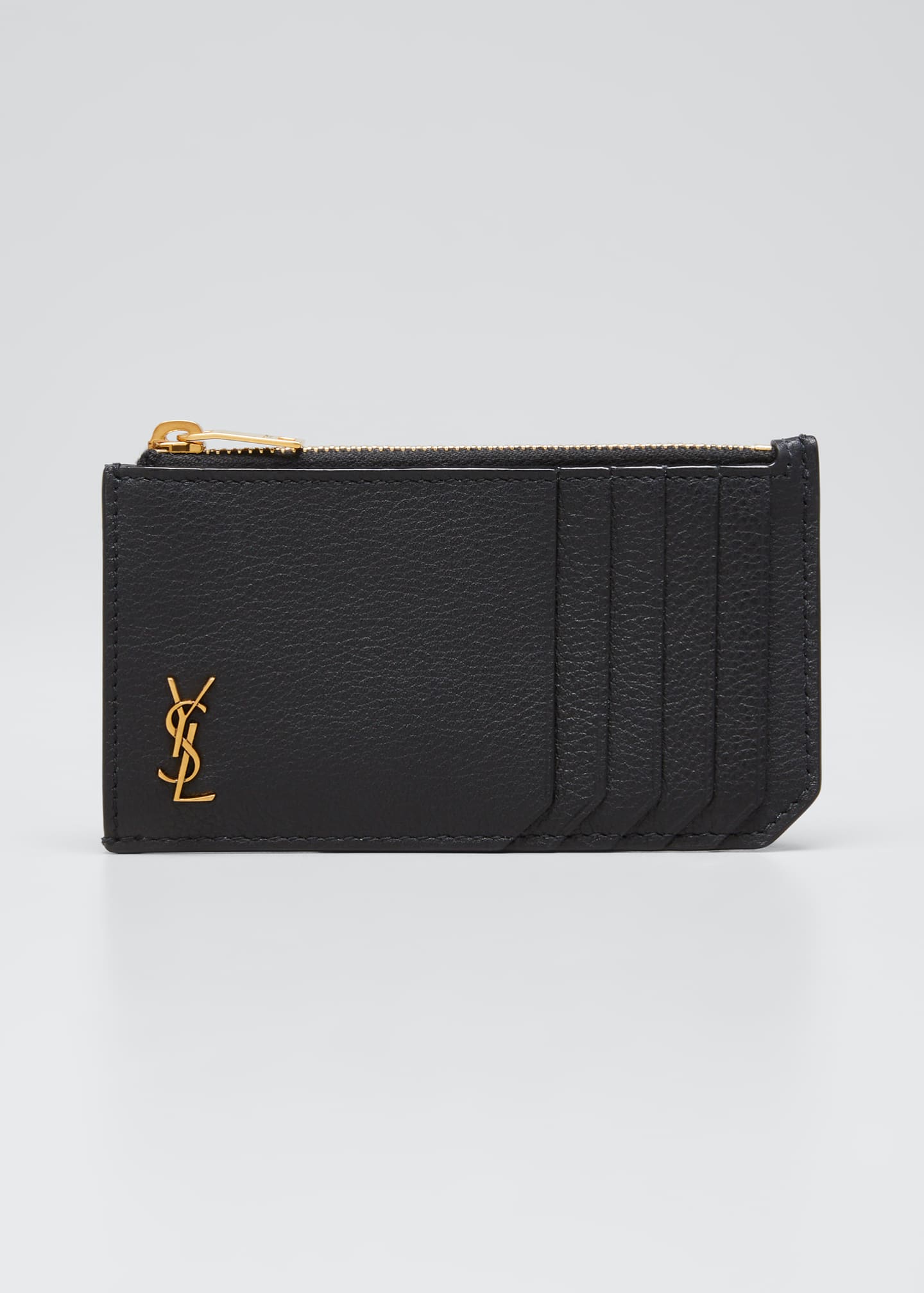 Saint Laurent YSL Monogram Tiny Zip Card Case Wallet Bergdorf Goodman