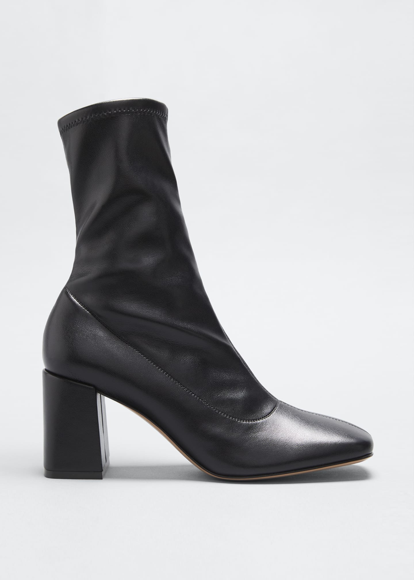 Gianvito Rossi 70mm Square-Toe Stretch Napa Booties - Bergdorf Goodman