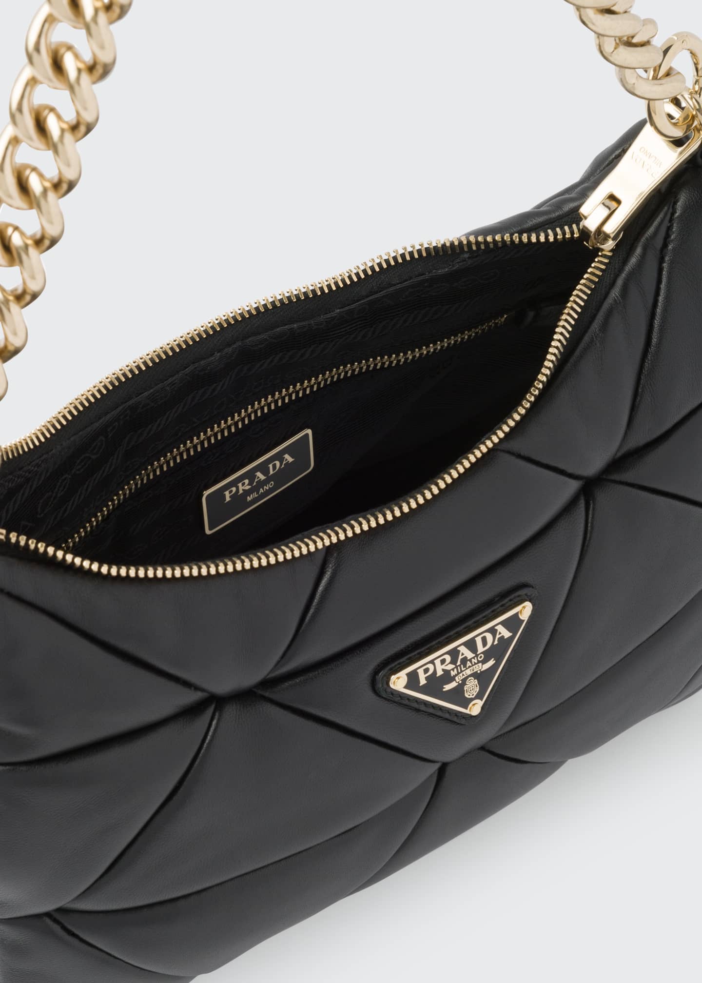 Prada System Triangle Quilted Napa Shoulder Bag Bergdorf Goodman