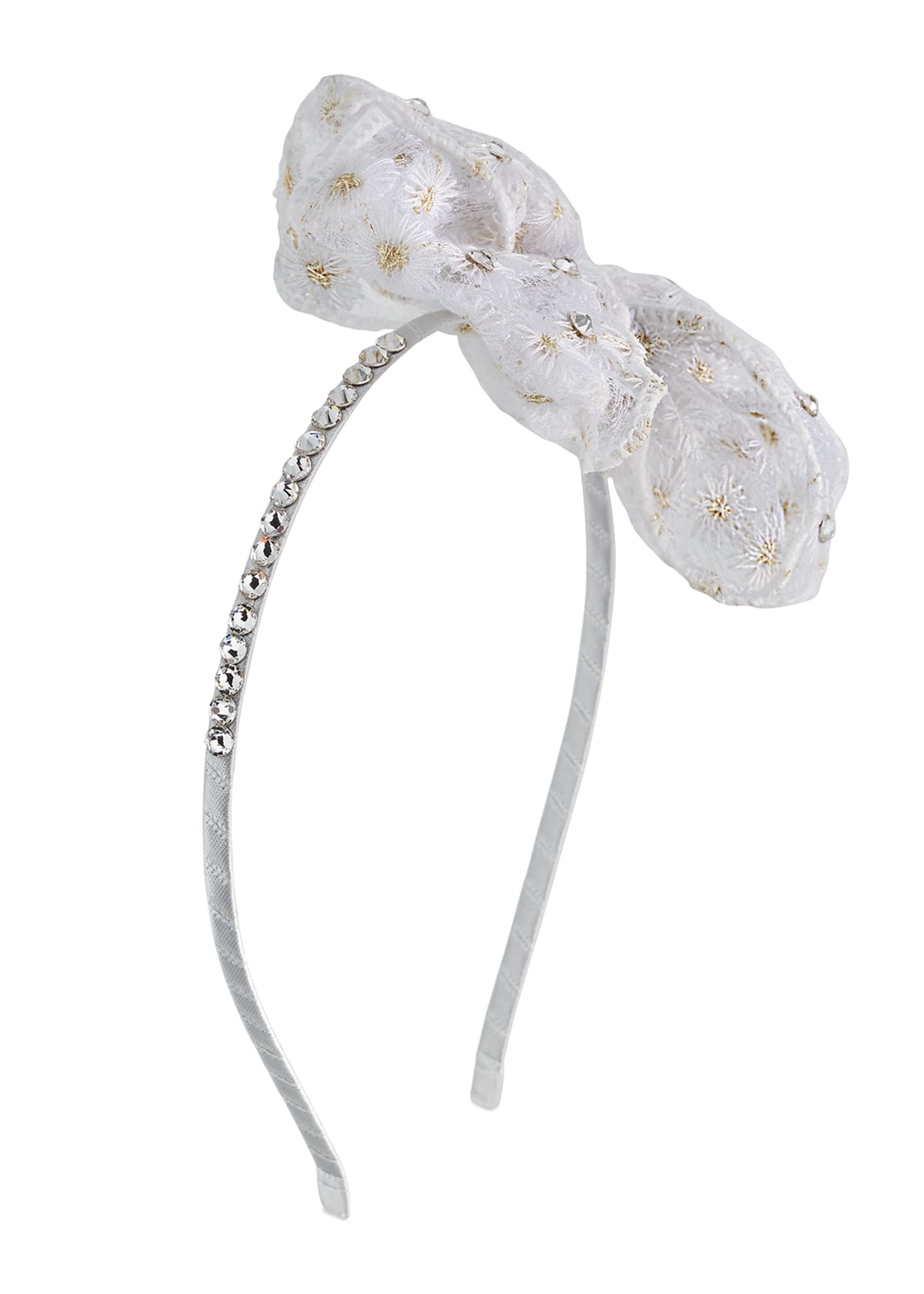 Bari Lynn Girl's Lace Bow Embellished Headband - Bergdorf Goodman