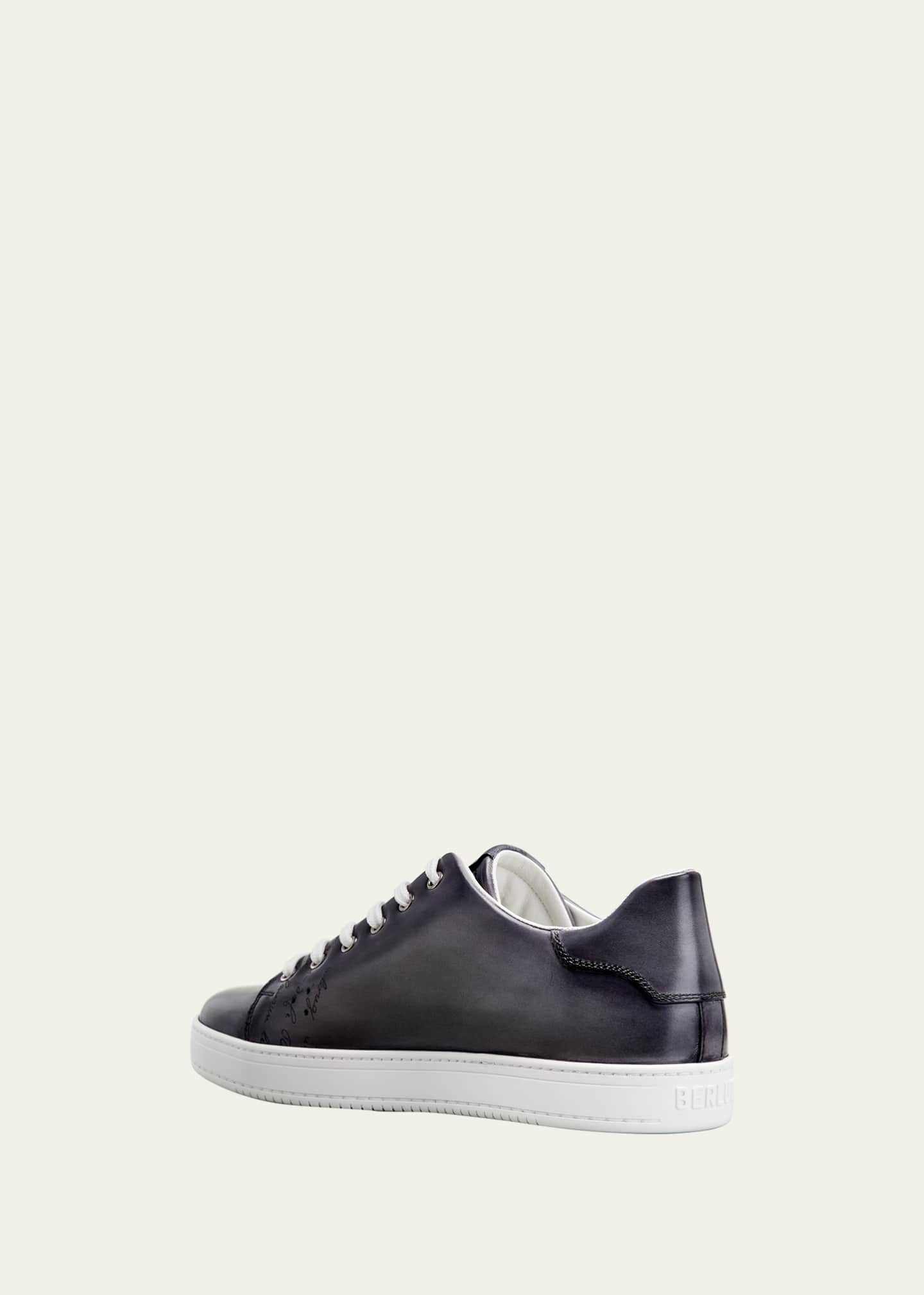 Berluti Men's Playtime Scritto Leather Sneakers - Bergdorf Goodman