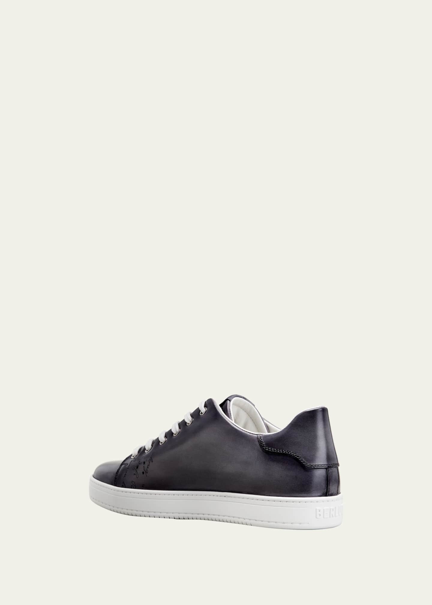 Berluti Men's Playtime Scritto Leather Sneakers Image 2 of 3