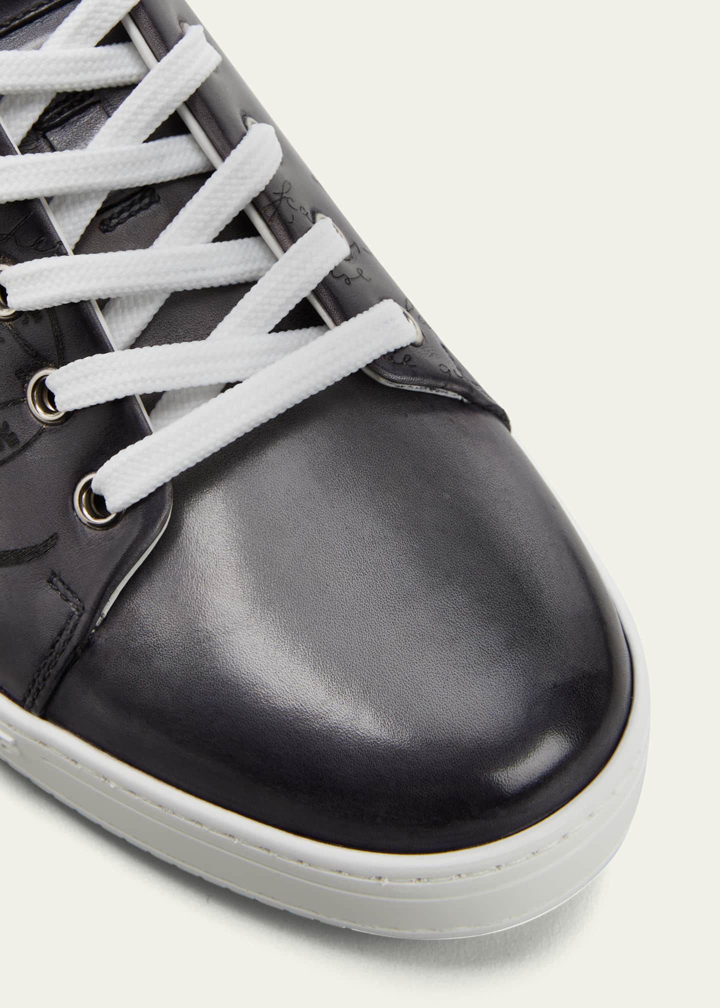Berluti Men s Playtime Scritto Leather Sneakers Bergdorf Goodman