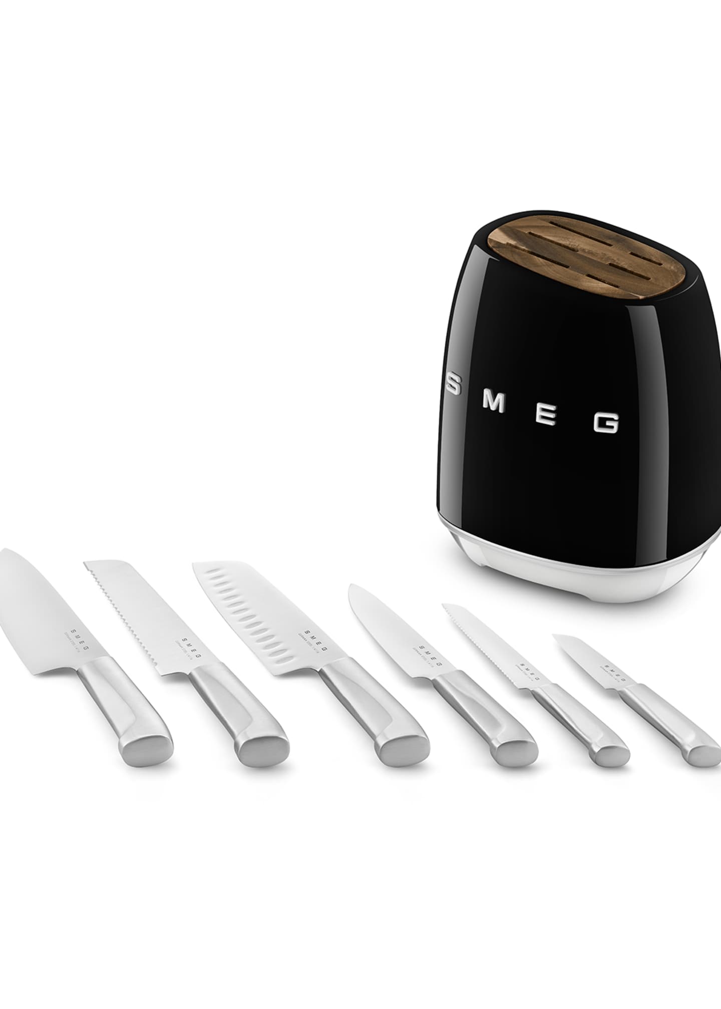 Smeg 7Piece Knife Block Set, Black Bergdorf Goodman