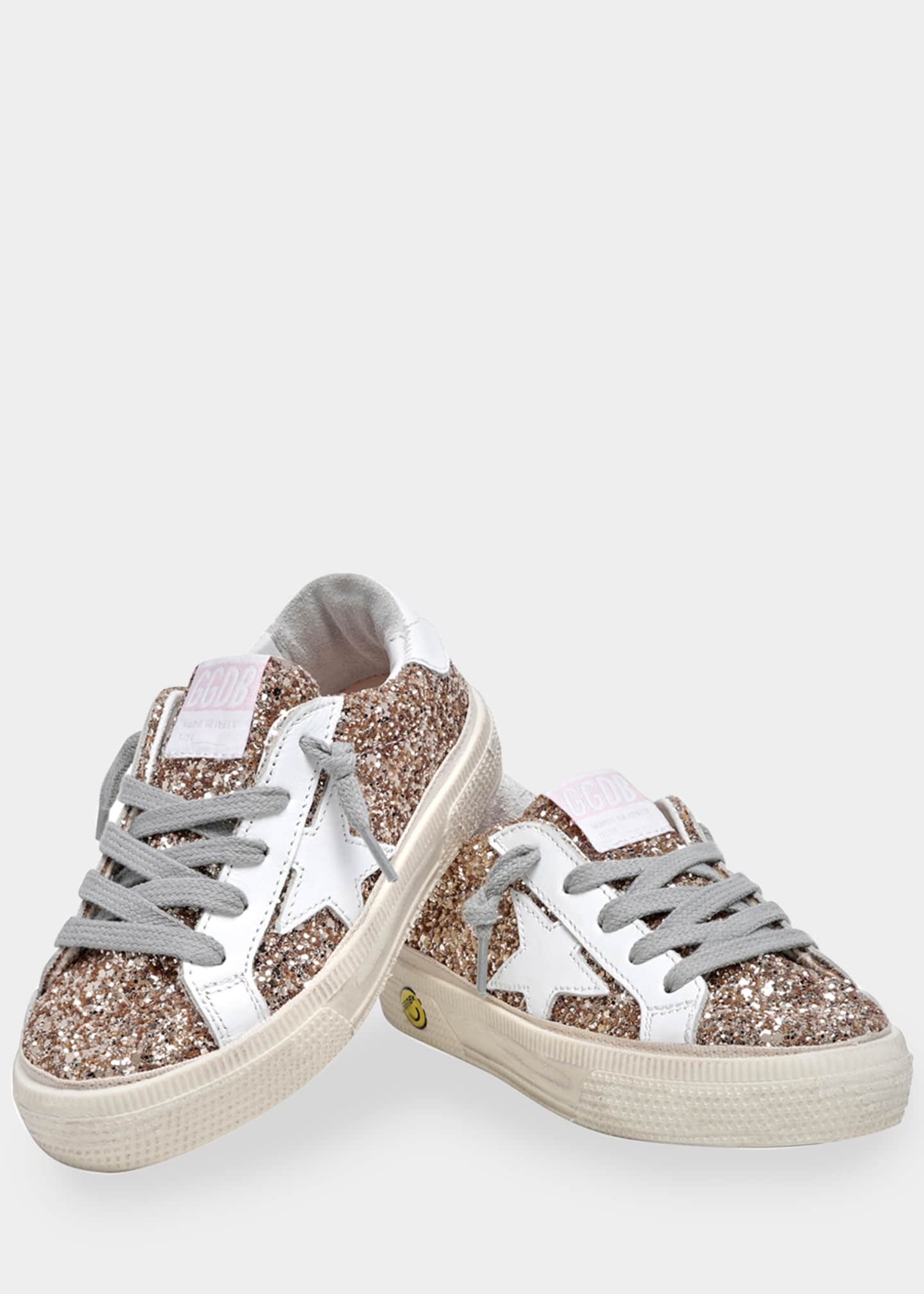 Golden Goose Girl S May Glitter Leather Low Top Sneakers Kids Bergdorf Goodman