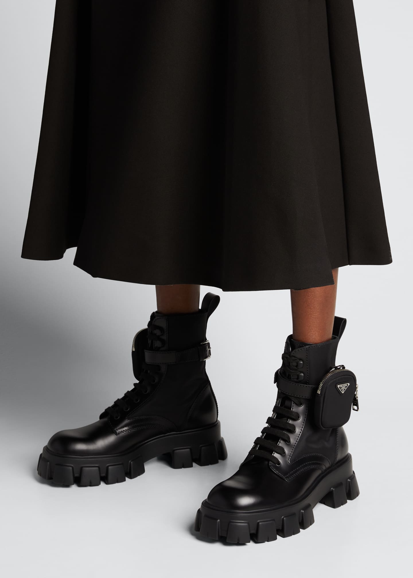 Prada zip pocket combat boots Sale