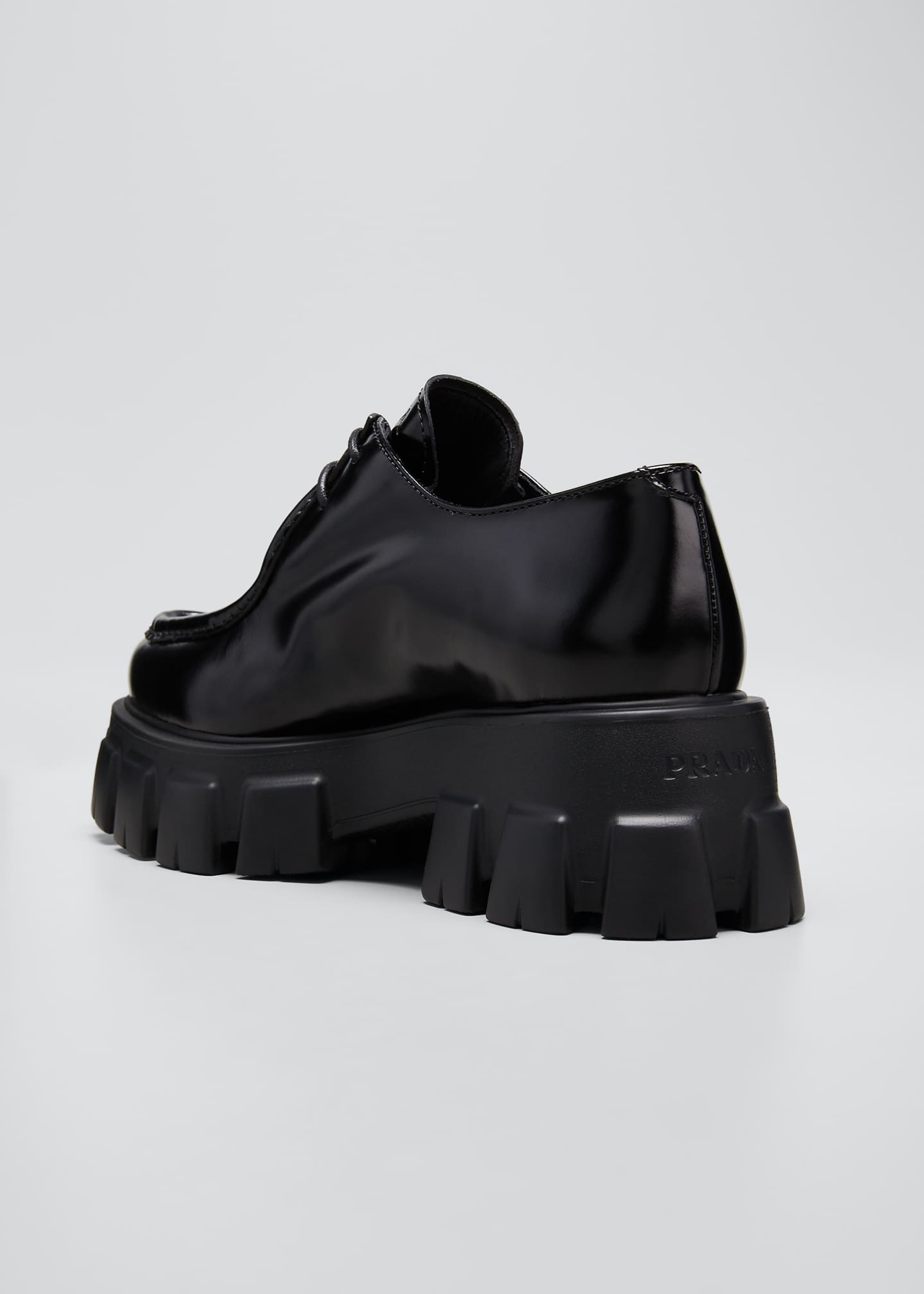 prada monolith loafers womens