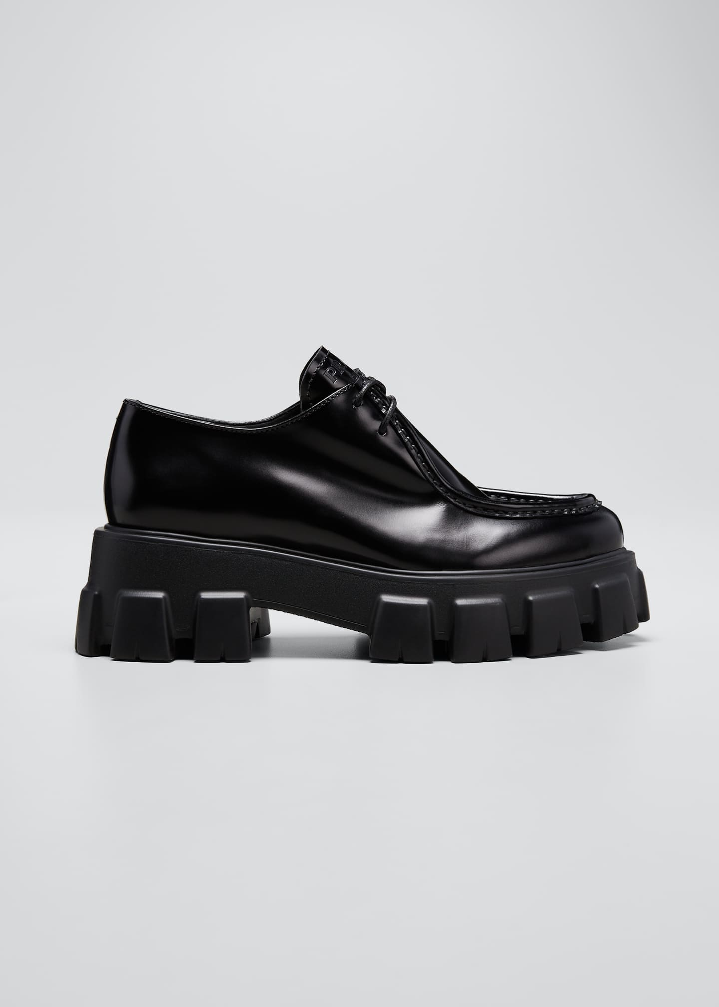 prada monolith loafers womens