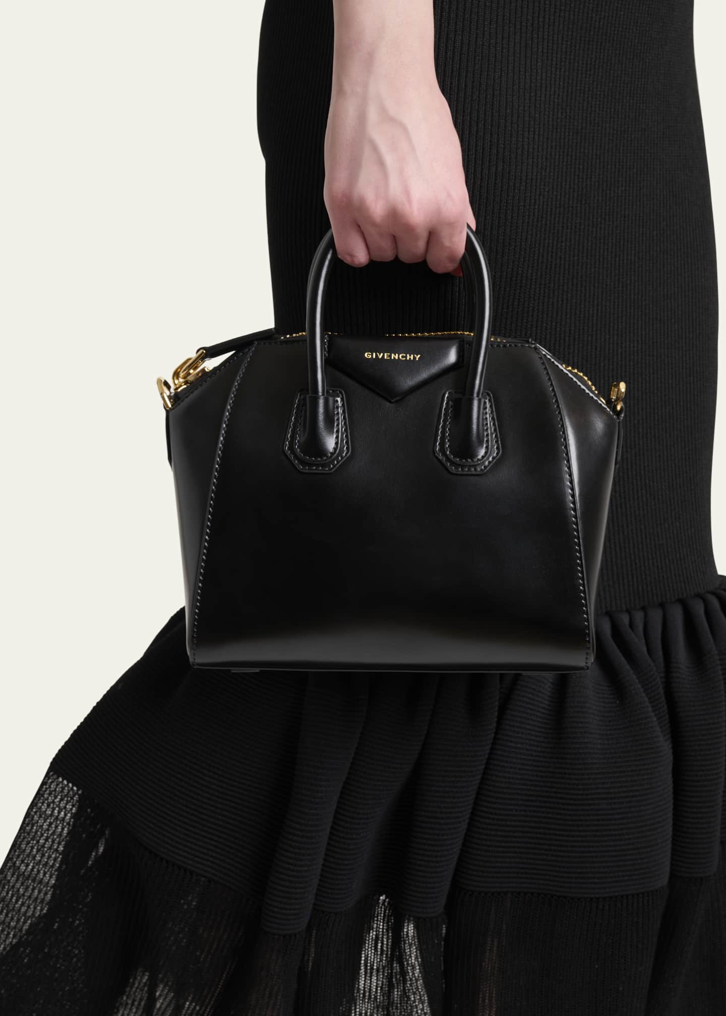Antigona Mini Tote Bag in Box Leather