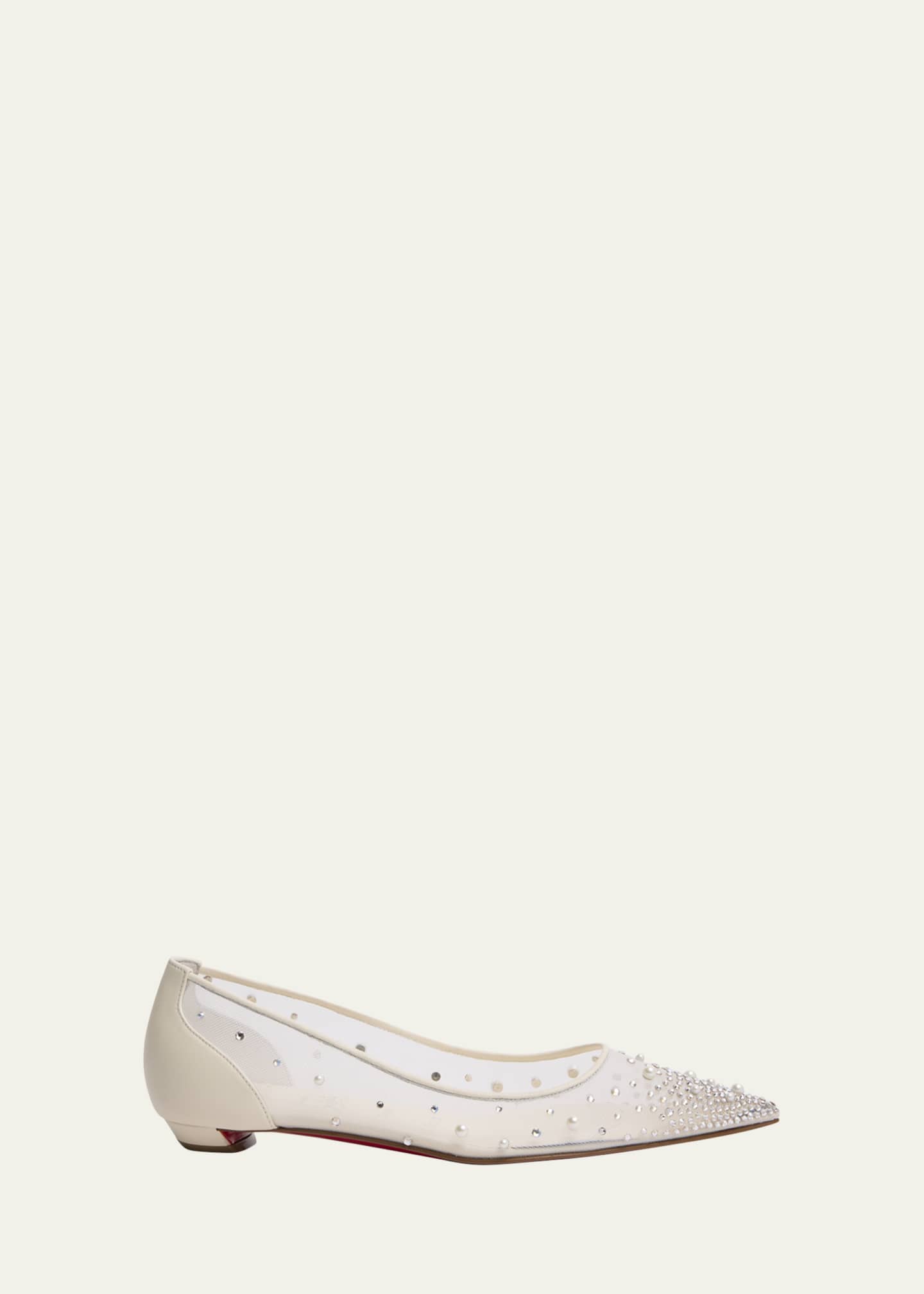 Christian Louboutin Miss Z Degrastra Embellished Mesh Red Sole