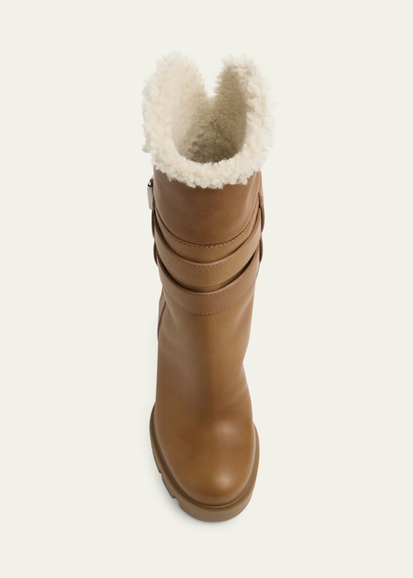 Christian Louboutin 100mm Elisawalk Shearling-Lined Leather
