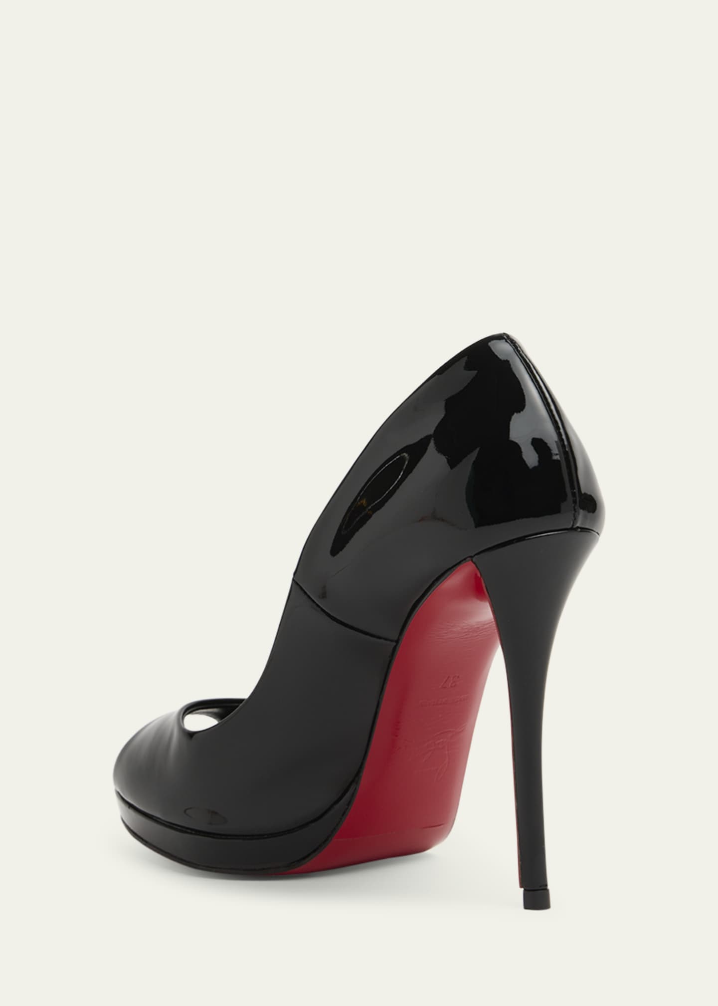 Christian Louboutin 120mm Lady Z Patent Leather Peep-Toe Pumps