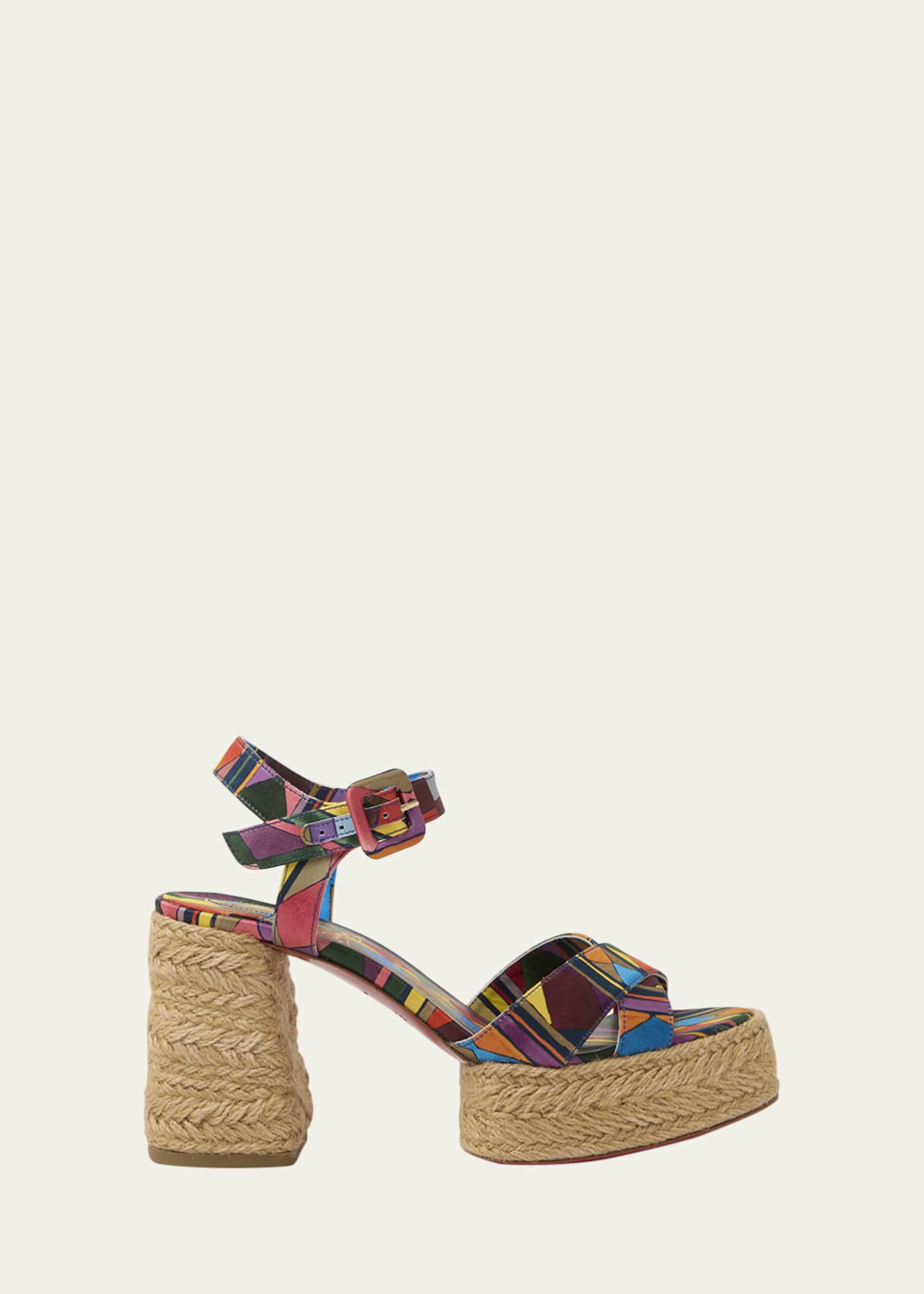 Christian Louboutin 85mm Calakala Geometric Platform Espadrille