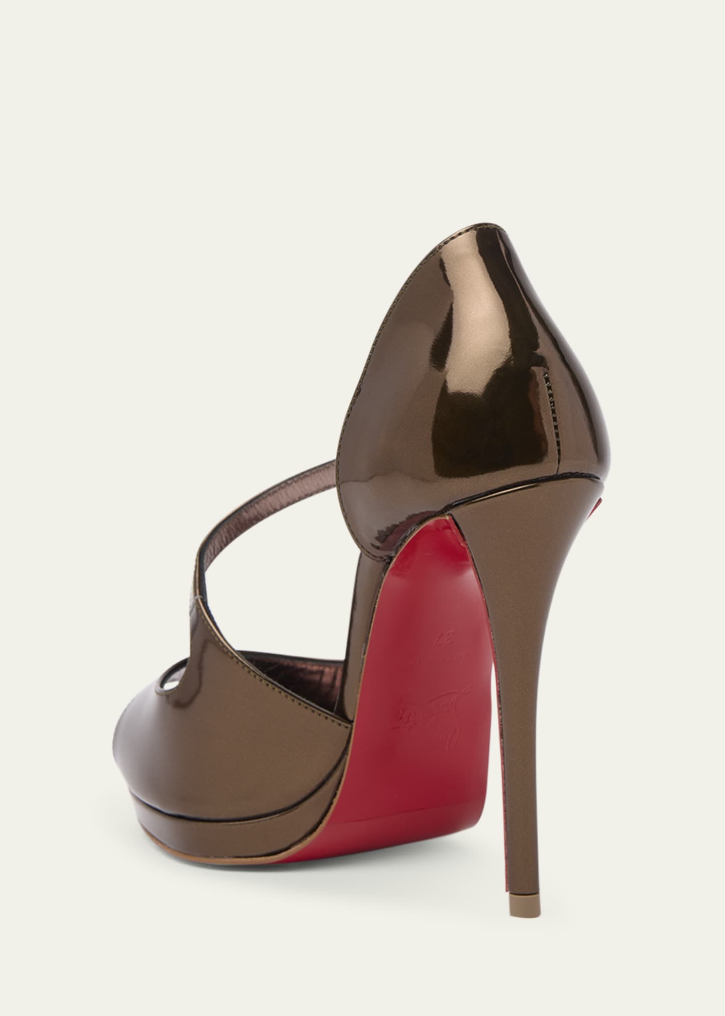 Christian Louboutin 120mm Miss Zigou Metallic Leather Red Sole