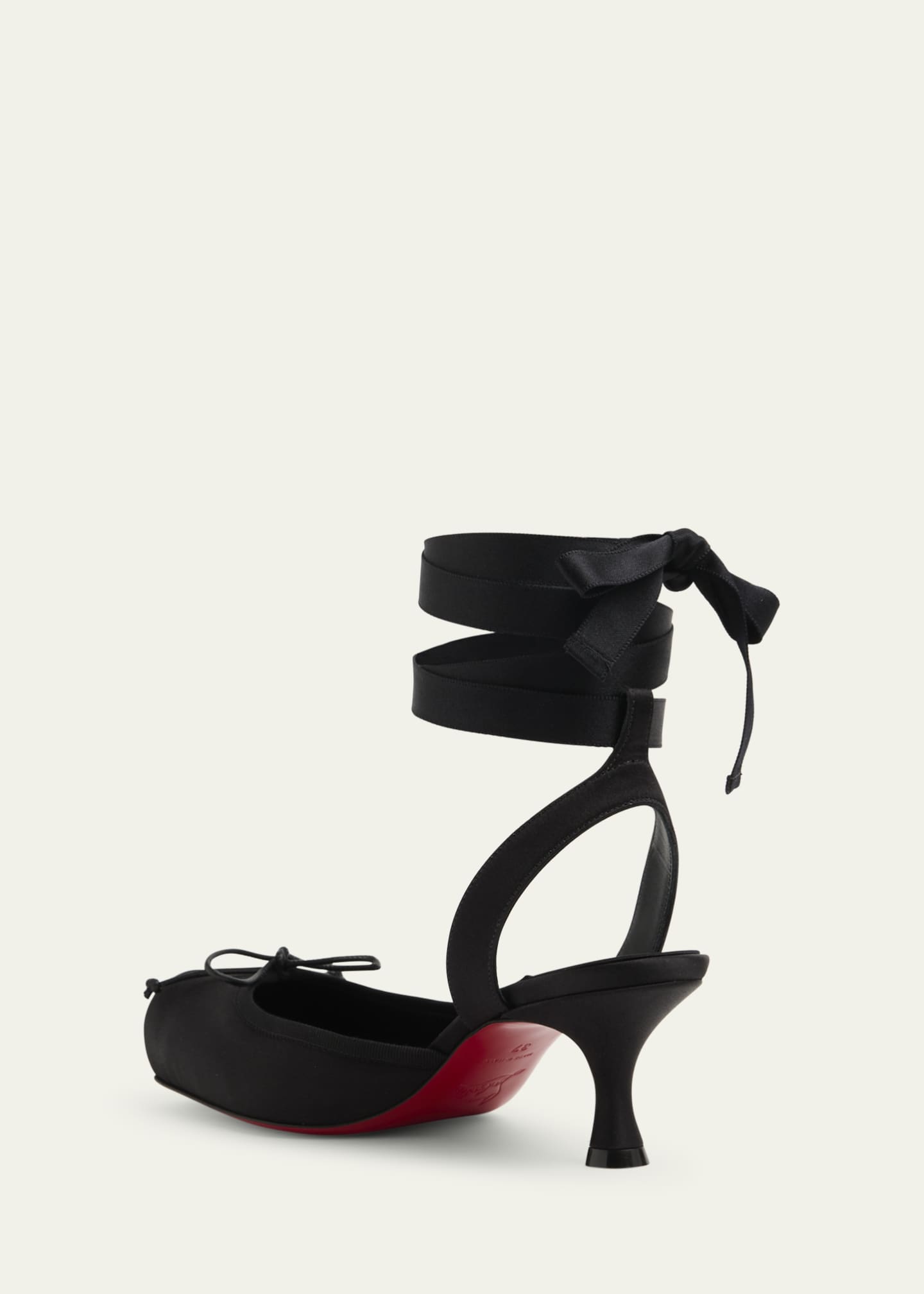 Christian Louboutin 55mm Cassia Lace-Up Satin Ballet Pumps