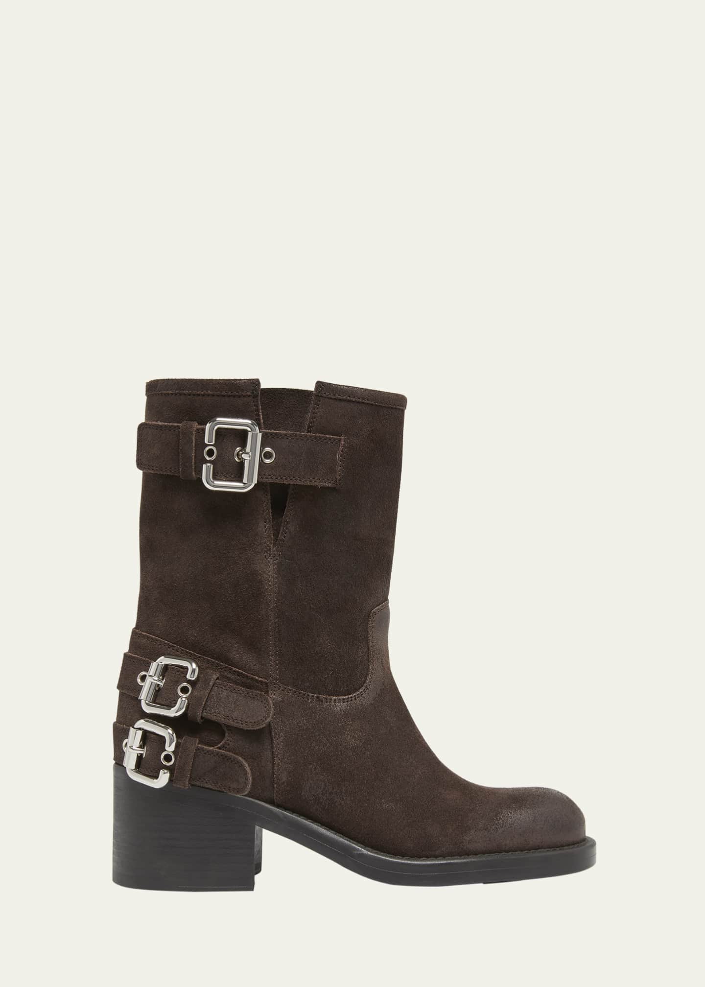 Chloe Dakota Suede Moto Ankle Boots - Bergdorf Goodman