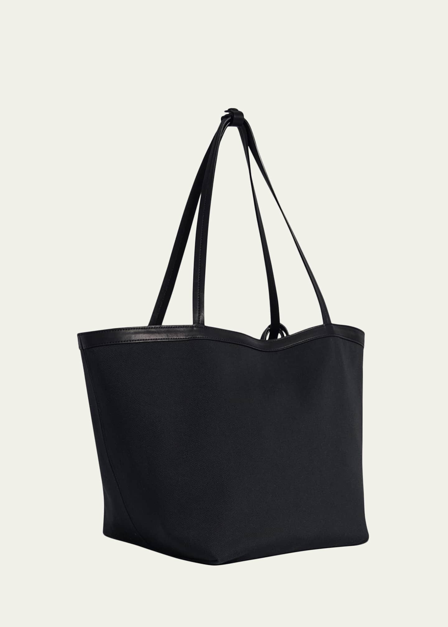 THE ROW Park Leather-Trim Reversible Tote Bag in Cotton Twill