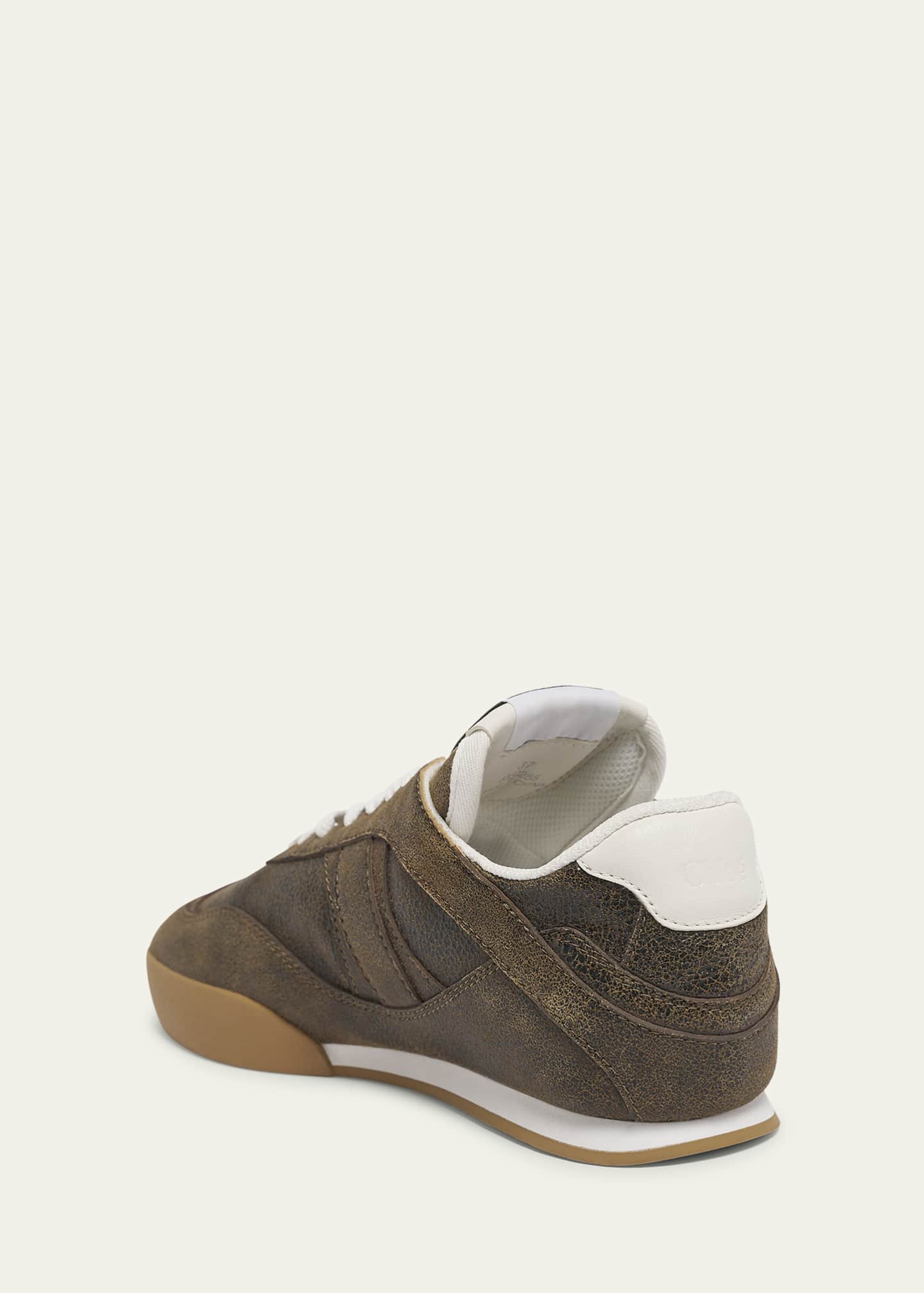 Kick Crackled Leather Retro Low-Top Sneakers