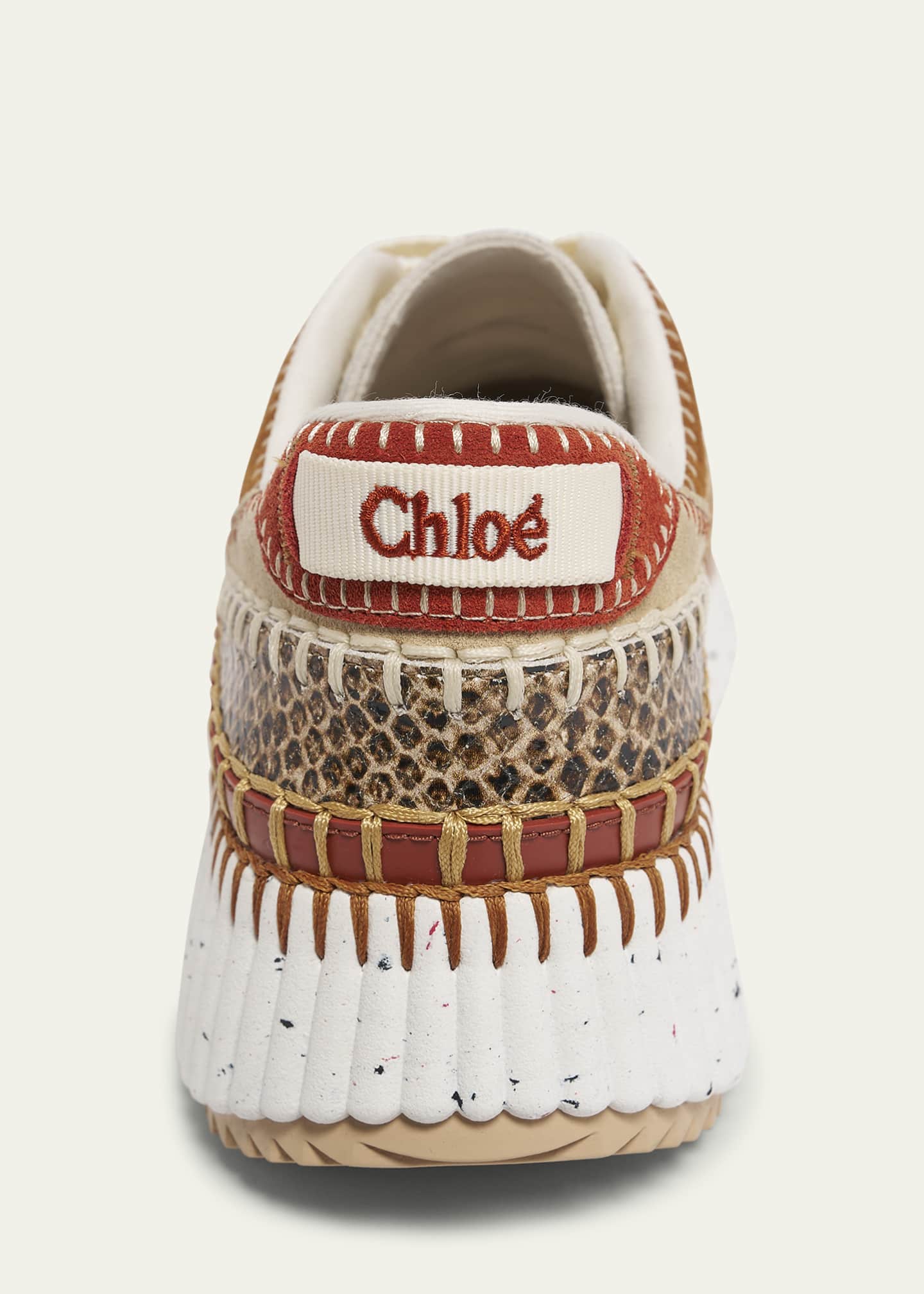 Nama Mixed Leather Low-Top Platform Sneakers