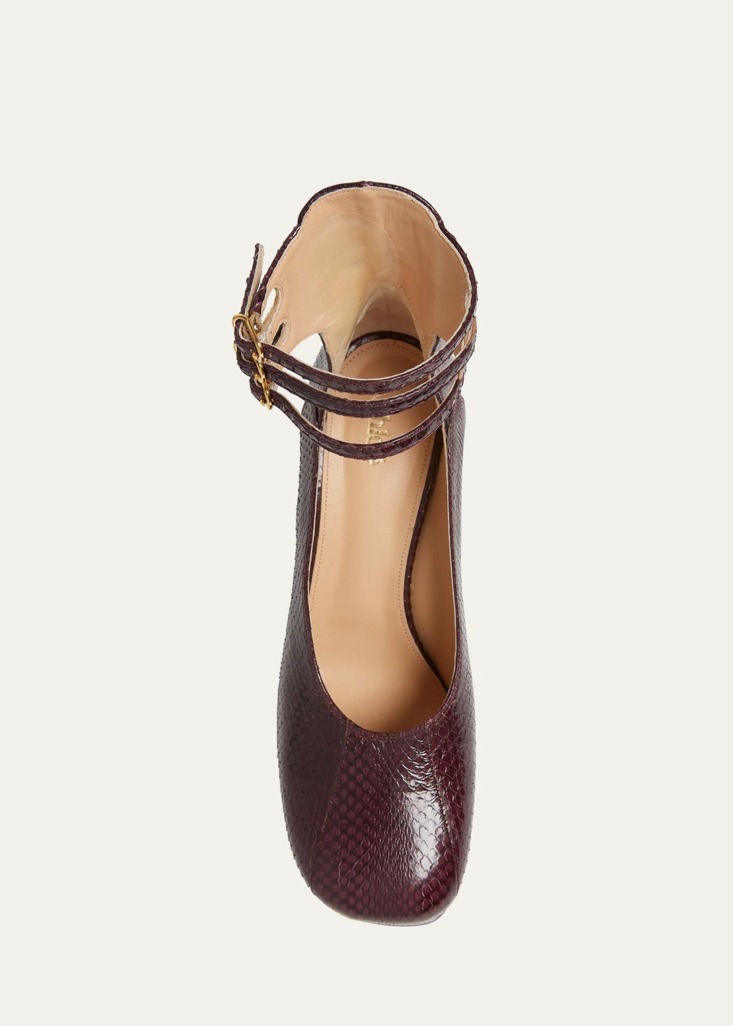 Chloe Loti Snake Platform Block-Heel Pumps - Bergdorf Goodman