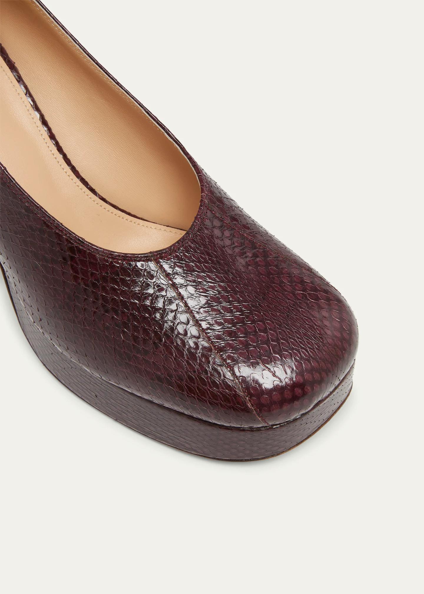 Chloe Loti Snake Platform Block-Heel Pumps - Bergdorf Goodman