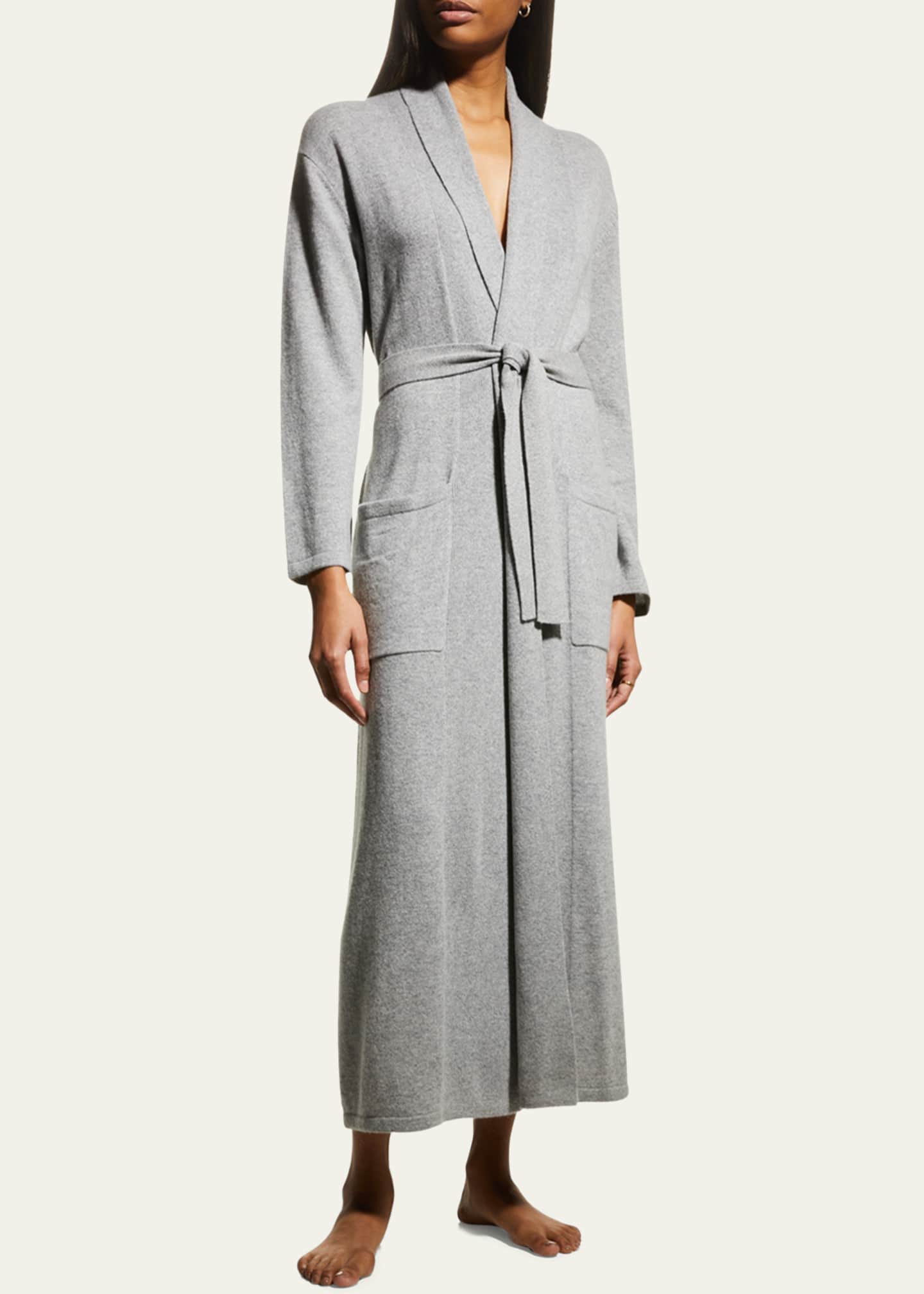 Arlotta Cashmere Long Cashmere Robe with Shawl Collar Bergdorf Goodman