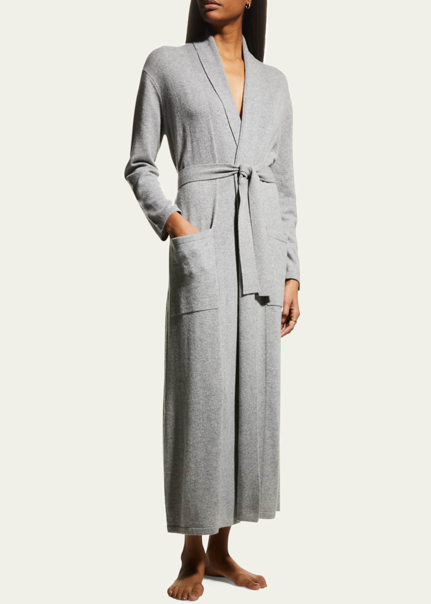 Arlotta Cashmere Long Cashmere Robe with Shawl Collar Bergdorf Goodman