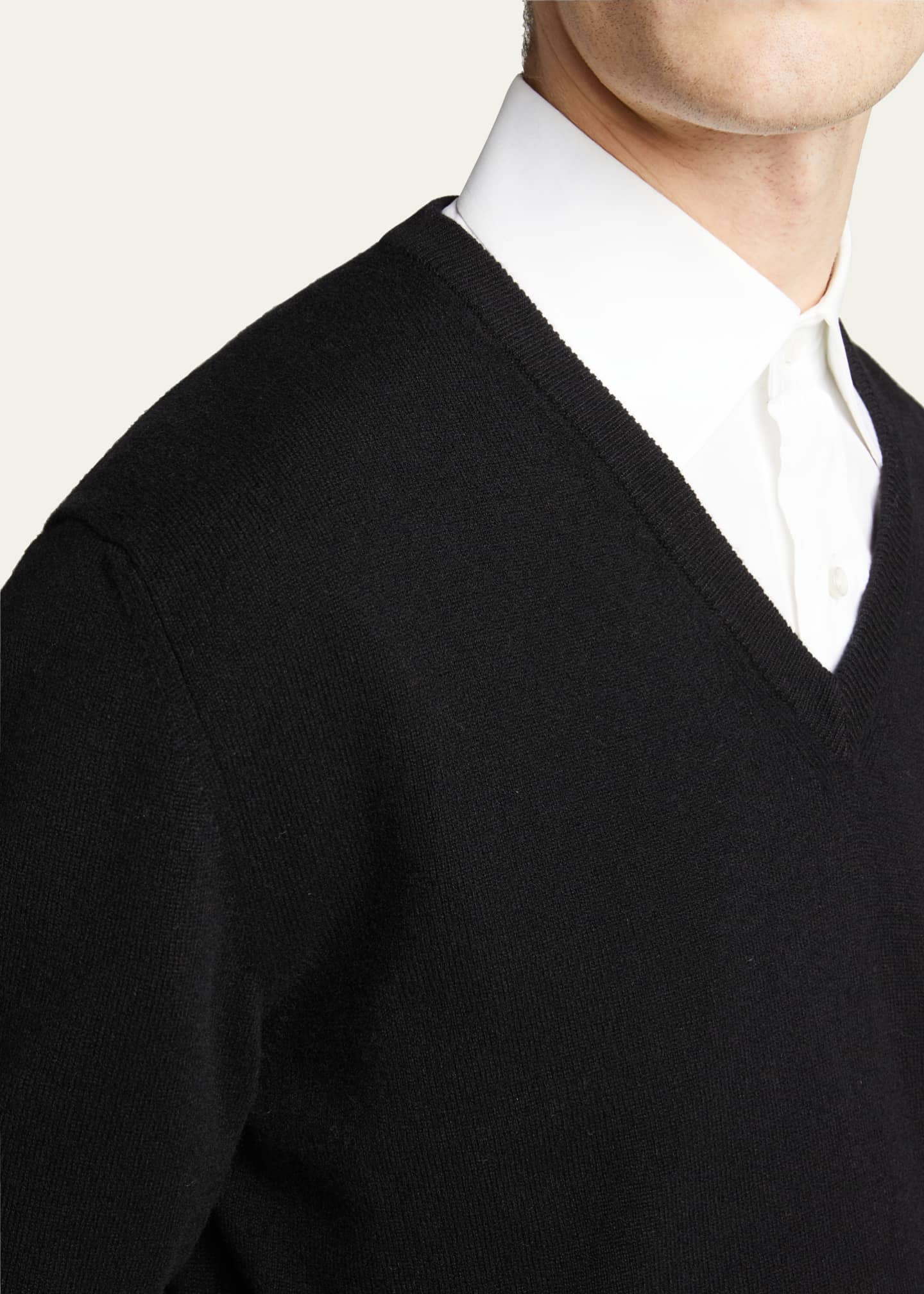 Neiman Marcus Men's Classic 12GG Cashmere VNeck Sweater Bergdorf Goodman