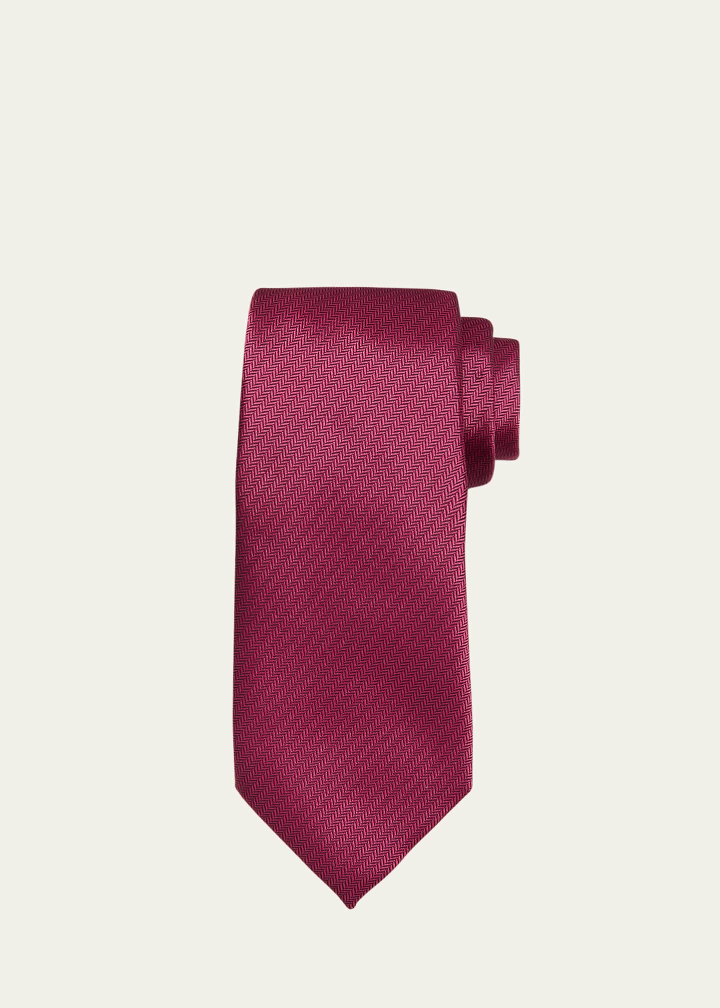 Charvet Men's Herringbone Silk Tie