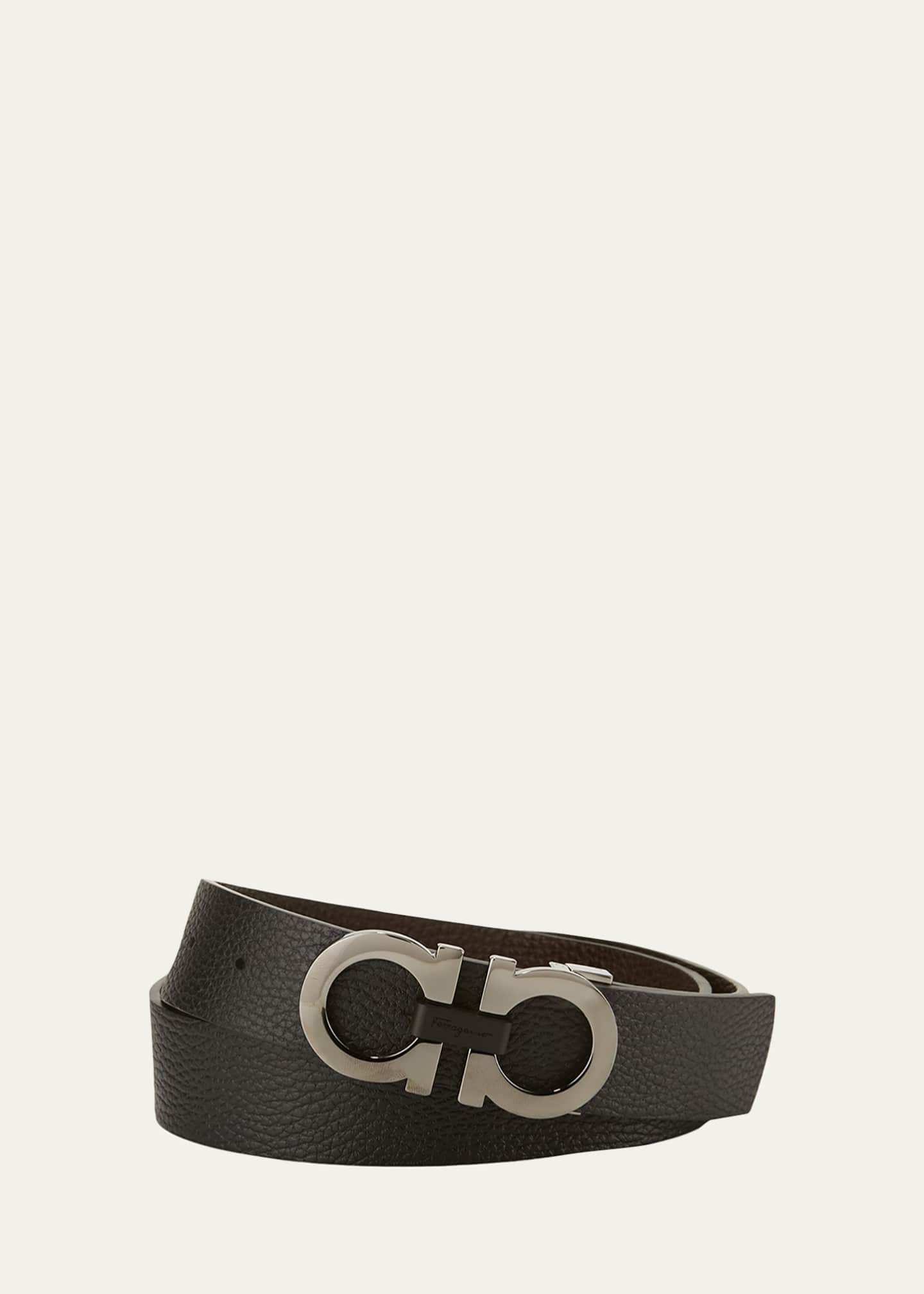 Salvatore Ferragamo Adjustable & Reversible Gancini Men's Leather Belt