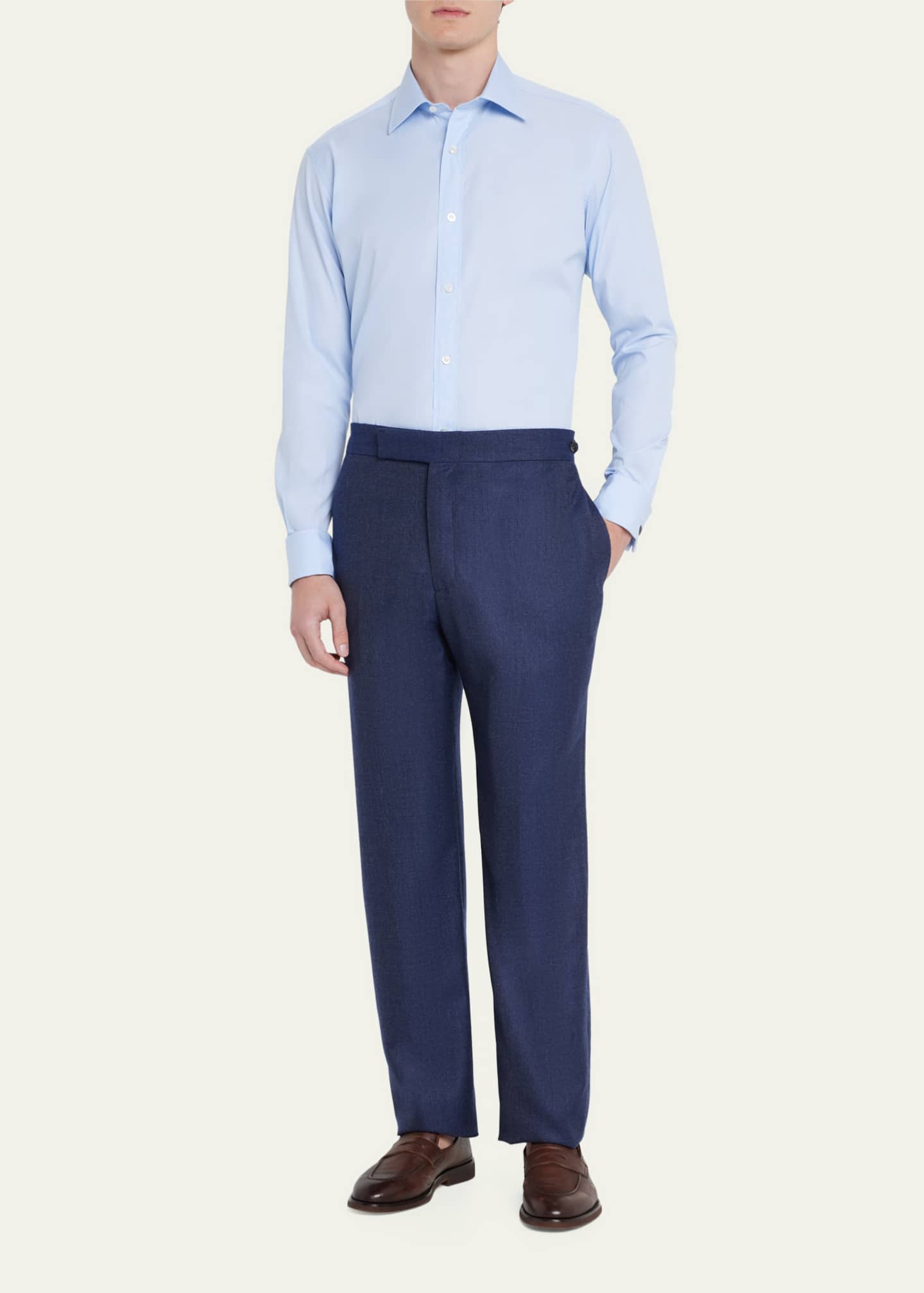 Charvet Men's French Cuff Cotton Dress Shirt Image 2 of 5