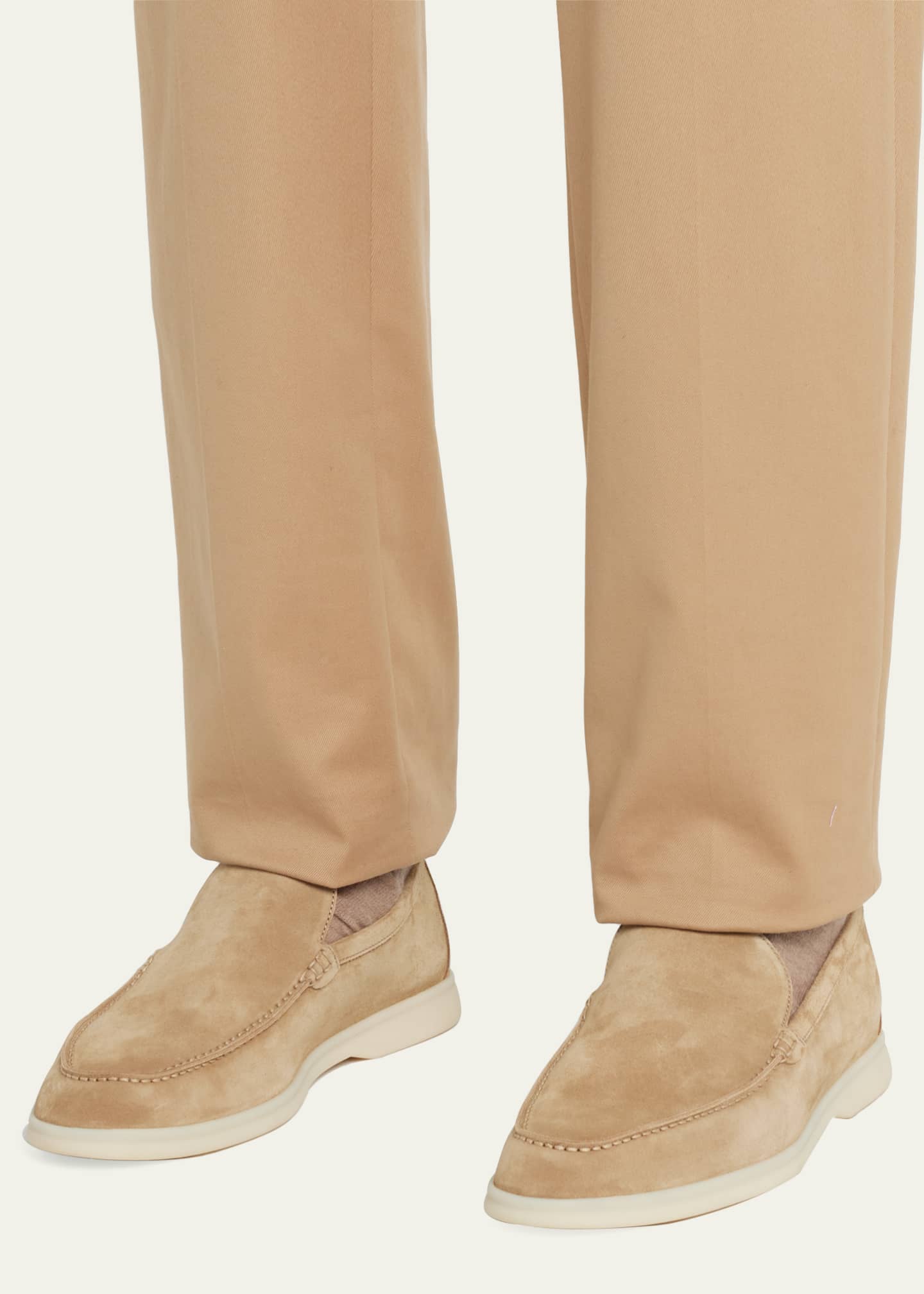 Summer Walk Suede Loafers in Beige - Loro Piana Kids