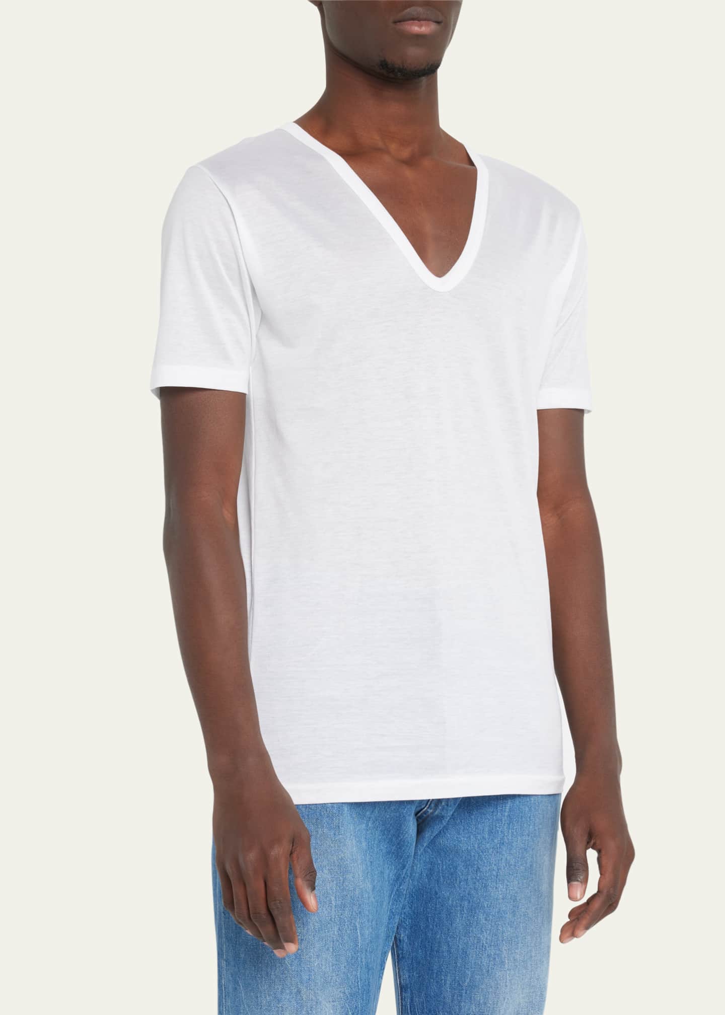 Zimmerli Men's Royal Cotton Deep V-Neck T-Shirt - Bergdorf Goodman