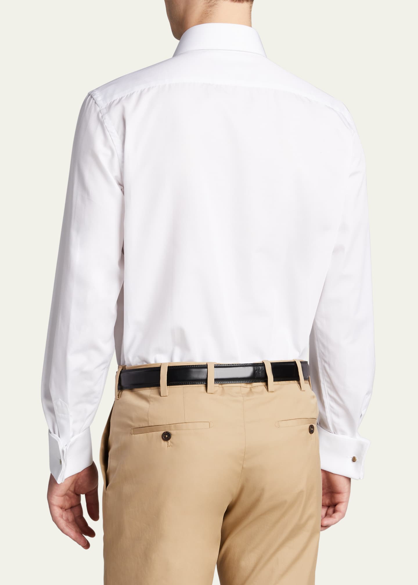 Bergdorf Goodman Men's Formal Twill Fly-Front Dress Shirt Image 3 of 5