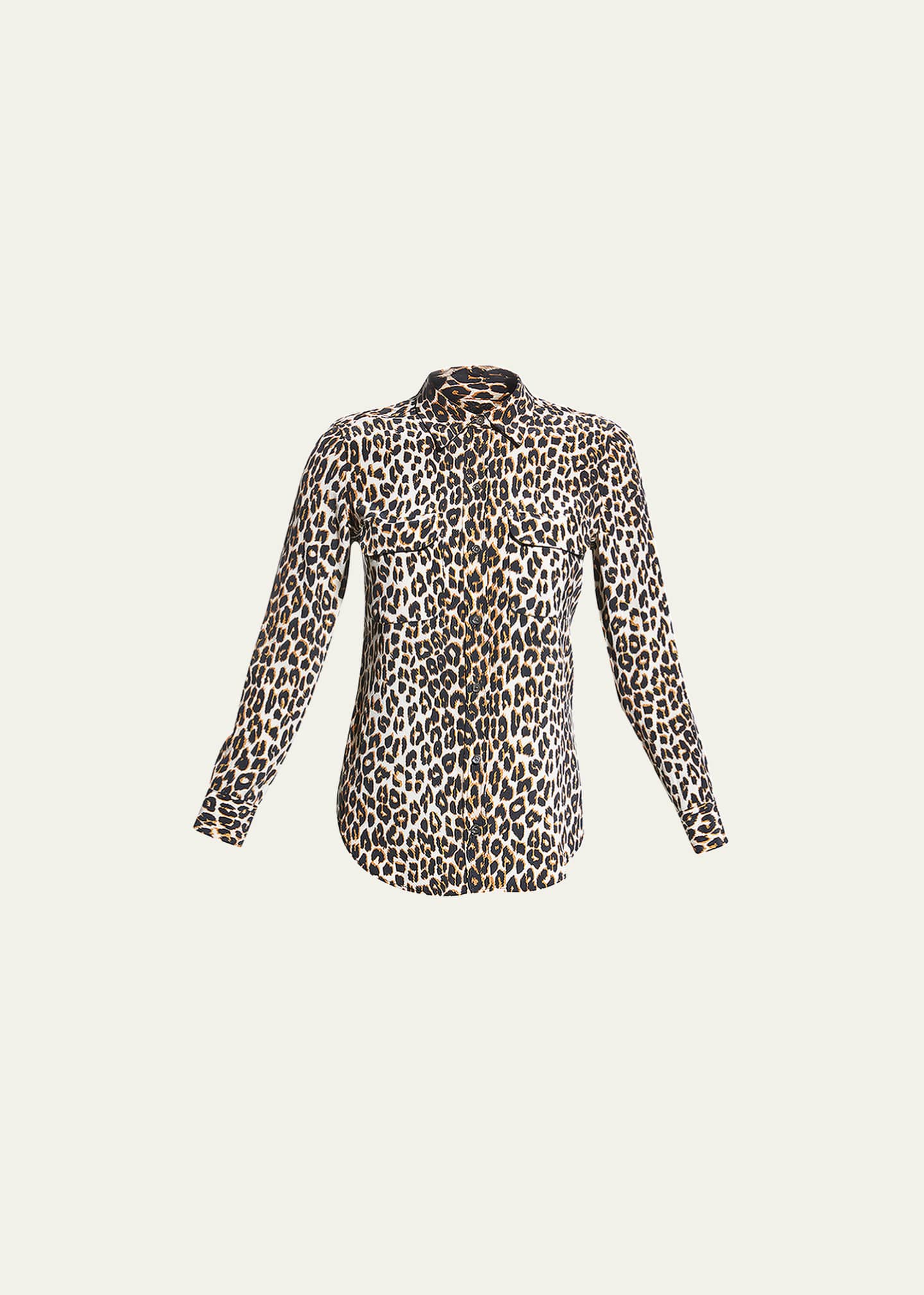 Equipment Slim Signature Leopard-Print Blouse - Bergdorf Goodman