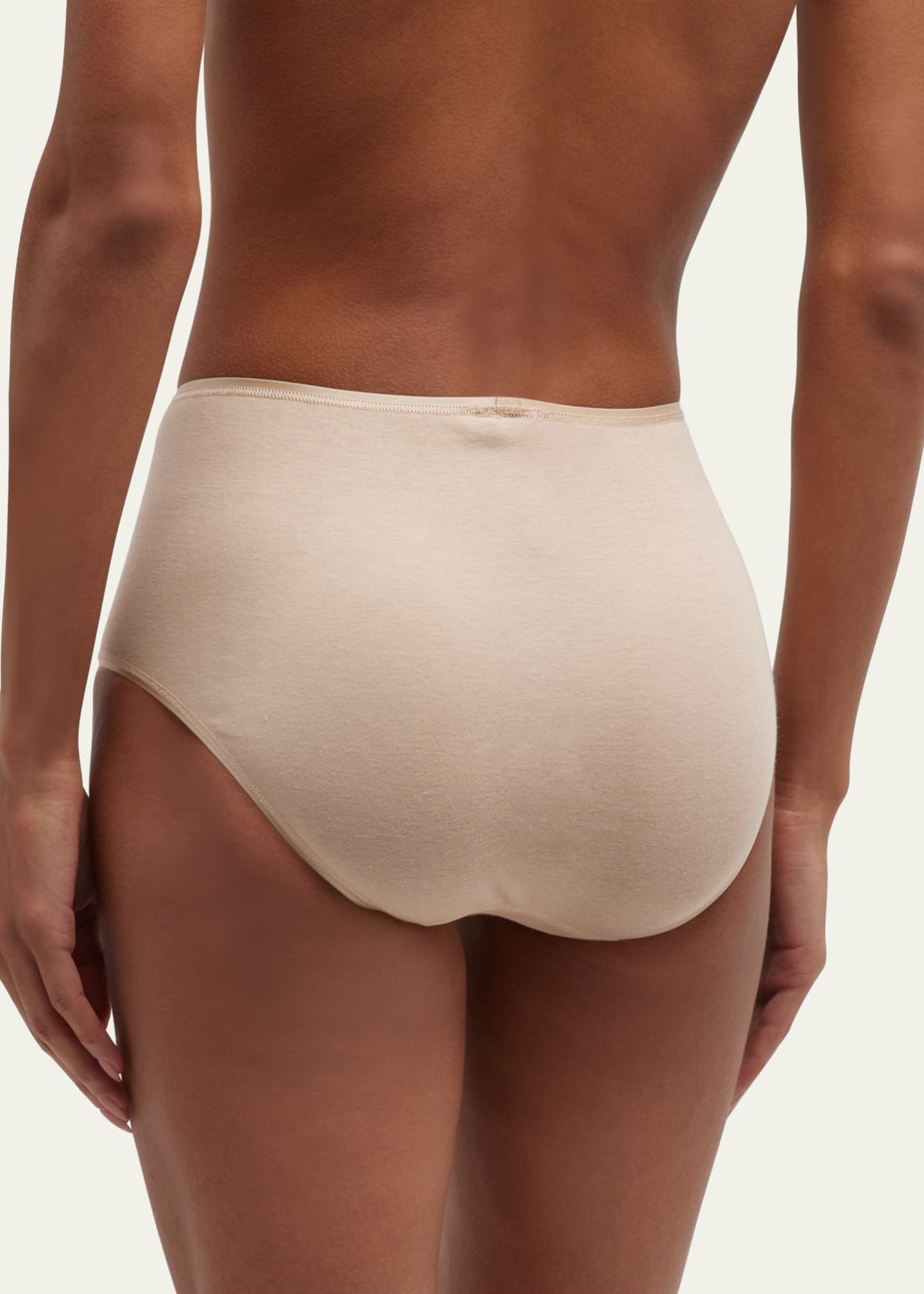 Hanro Cotton Seamless Satin-Trim Briefs Image 3 of 5