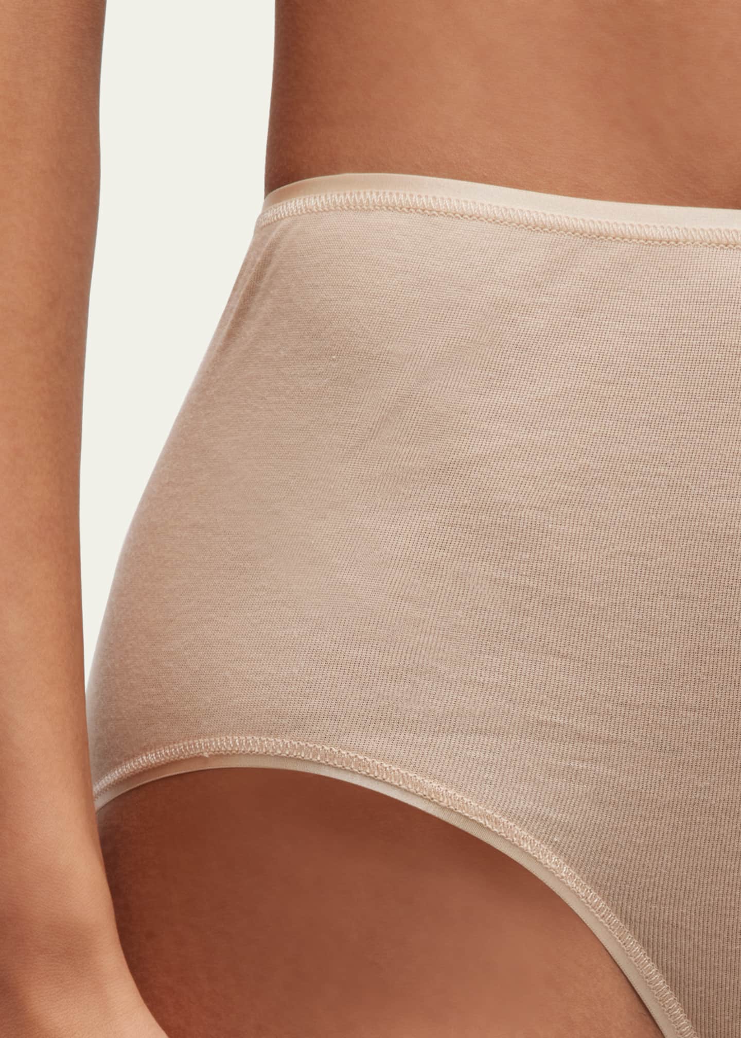 Hanro Cotton Seamless Satin-Trim Briefs Image 5 of 5