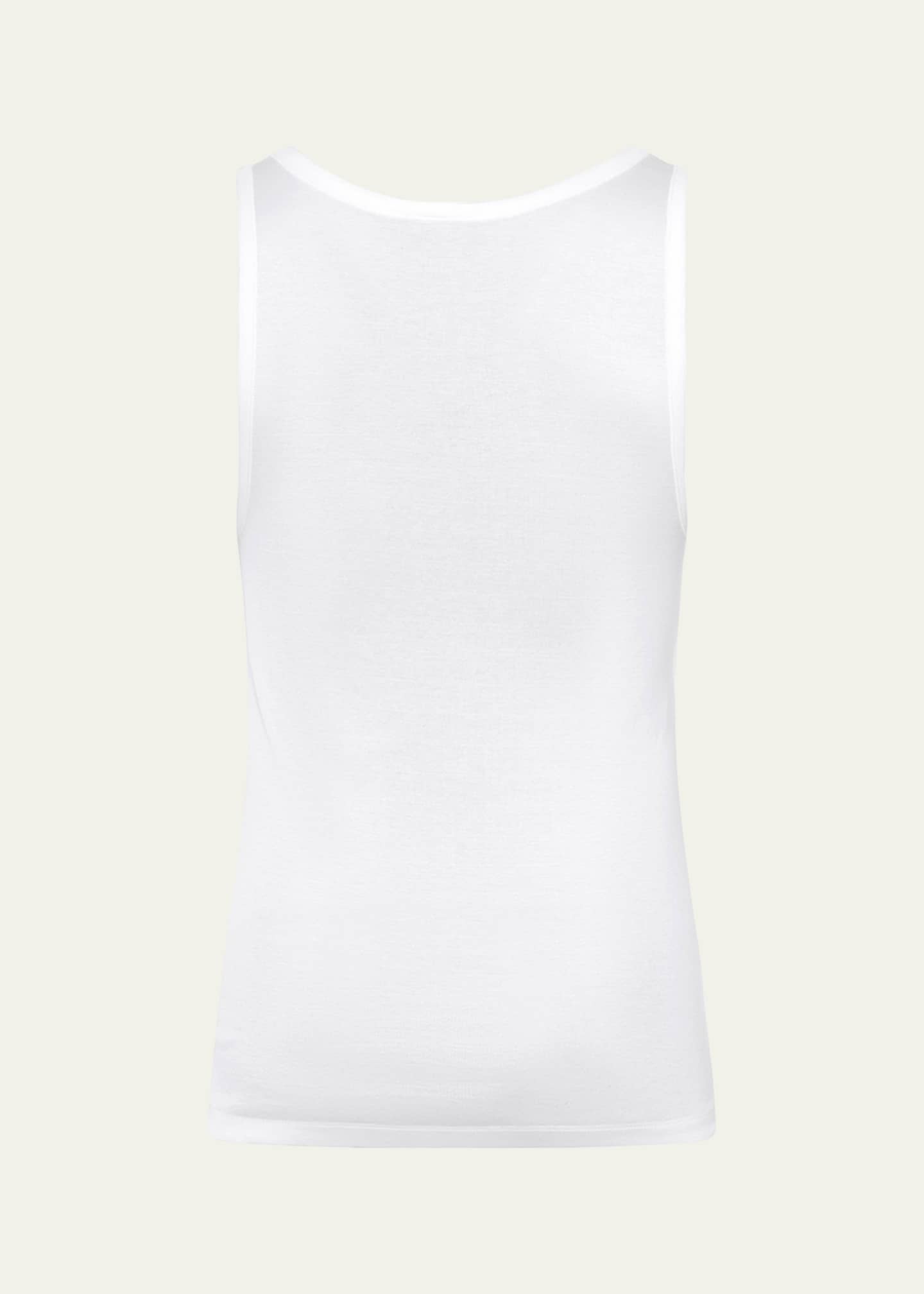 Hanro Cotton Pure Tank Top, White Image 3 of 3