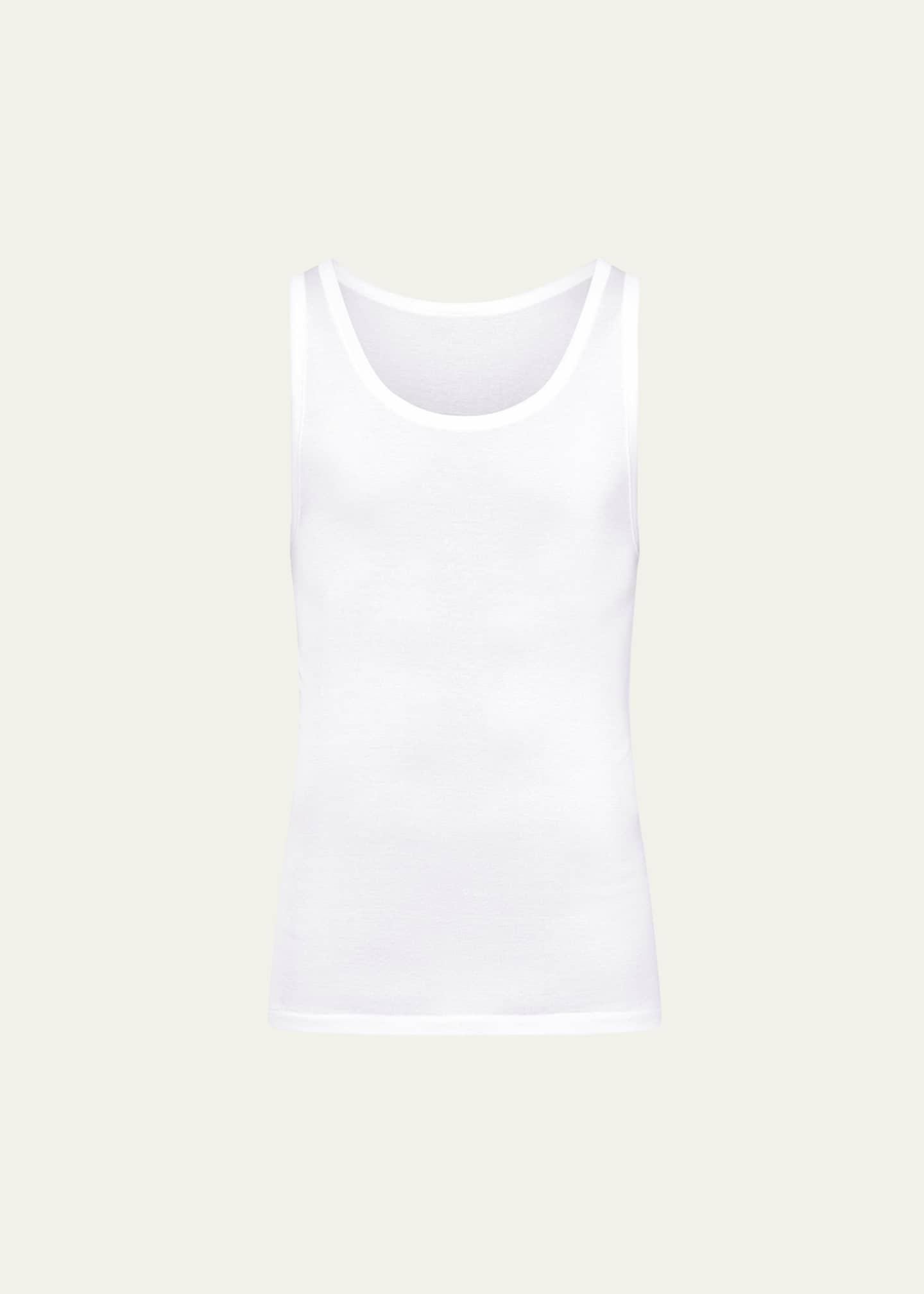 Hanro Cotton Pure Tank Top, White Image 1 of 3