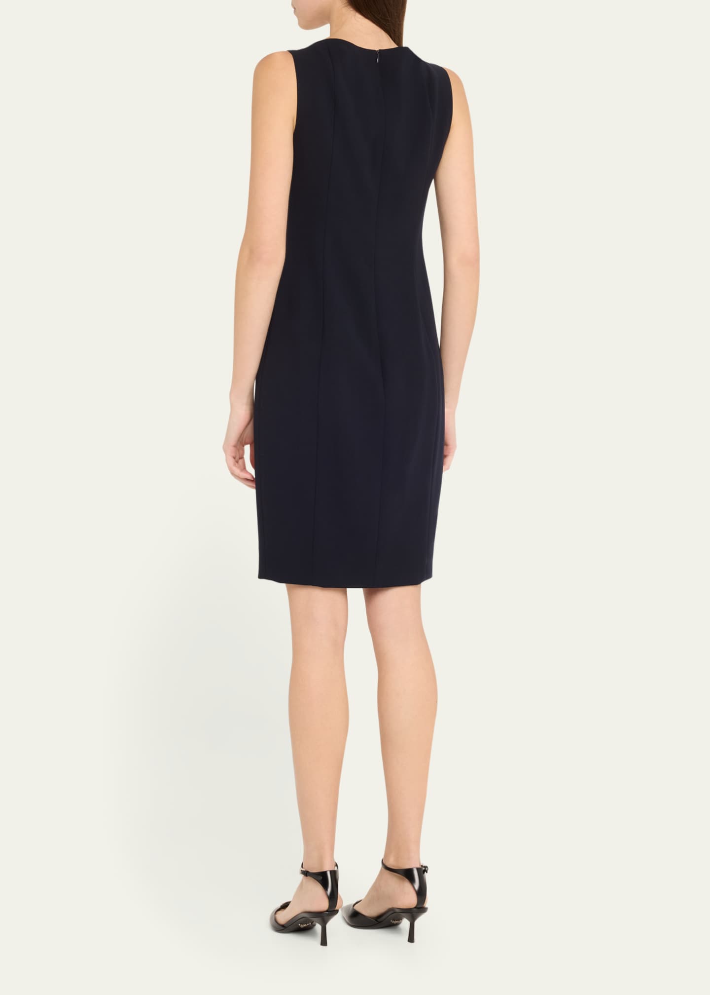Akris Scoop Neck Wool Crepe Sheath Dress Image 3 of 5