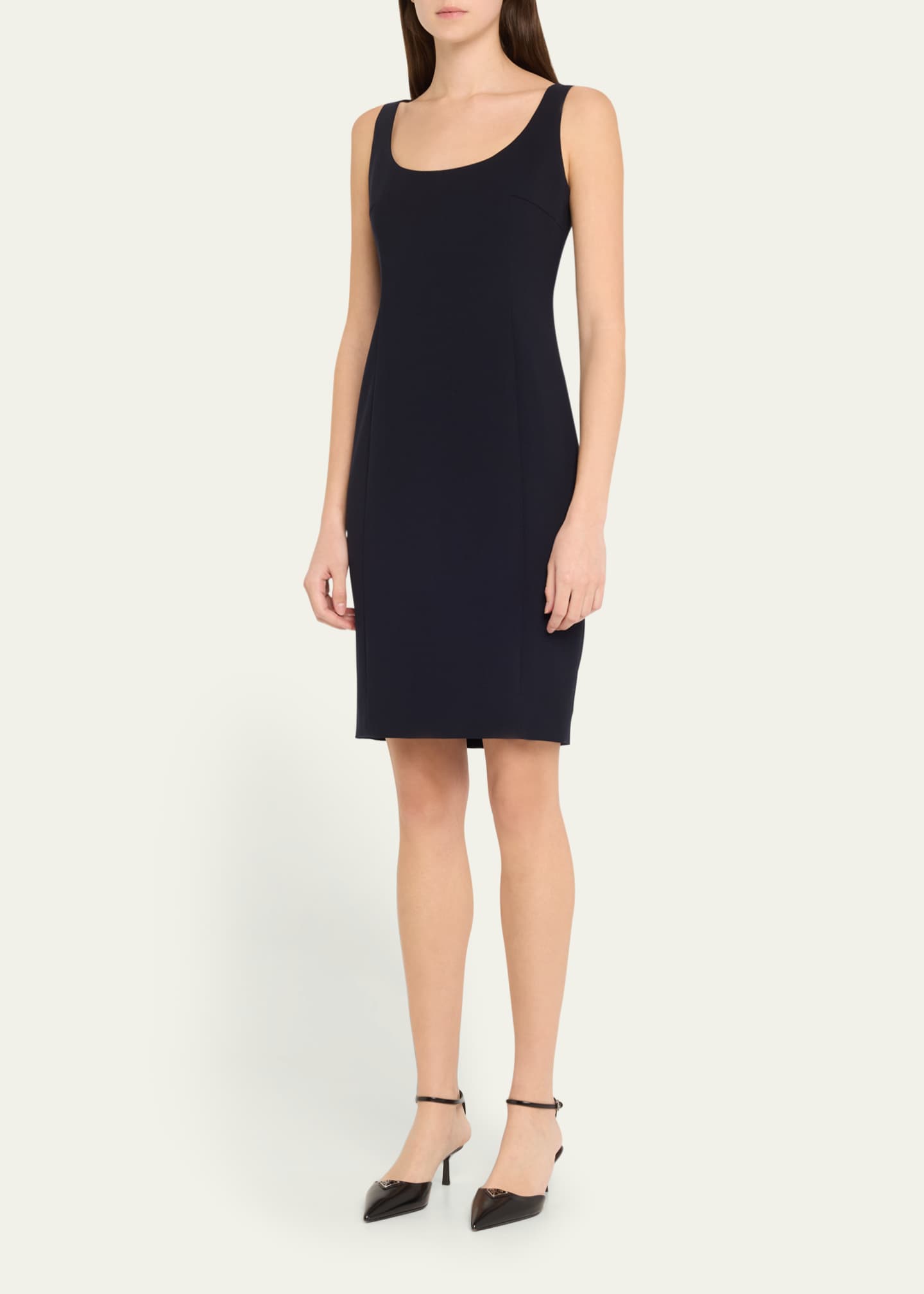 Akris Scoop Neck Wool Crepe Sheath Dress Image 4 of 5