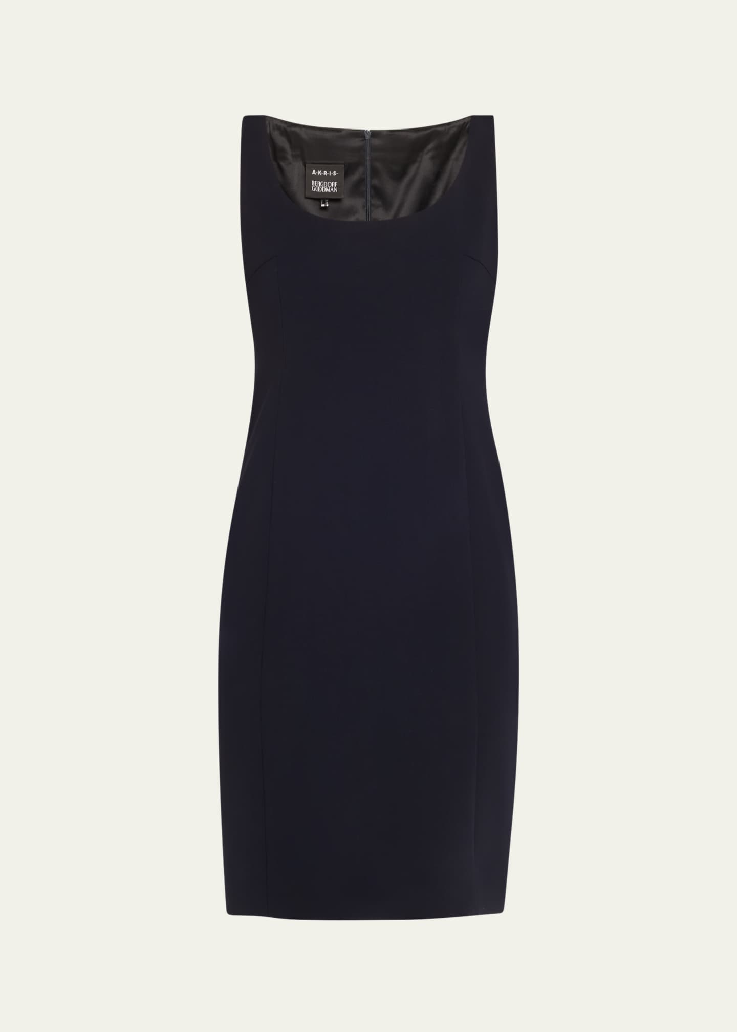 Akris Scoop Neck Wool Crepe Sheath Dress Image 1 of 5