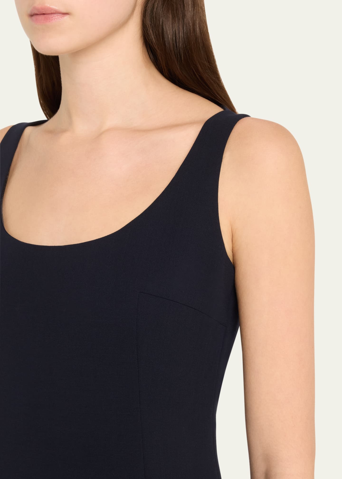 Akris Scoop Neck Wool Crepe Sheath Dress Image 5 of 5