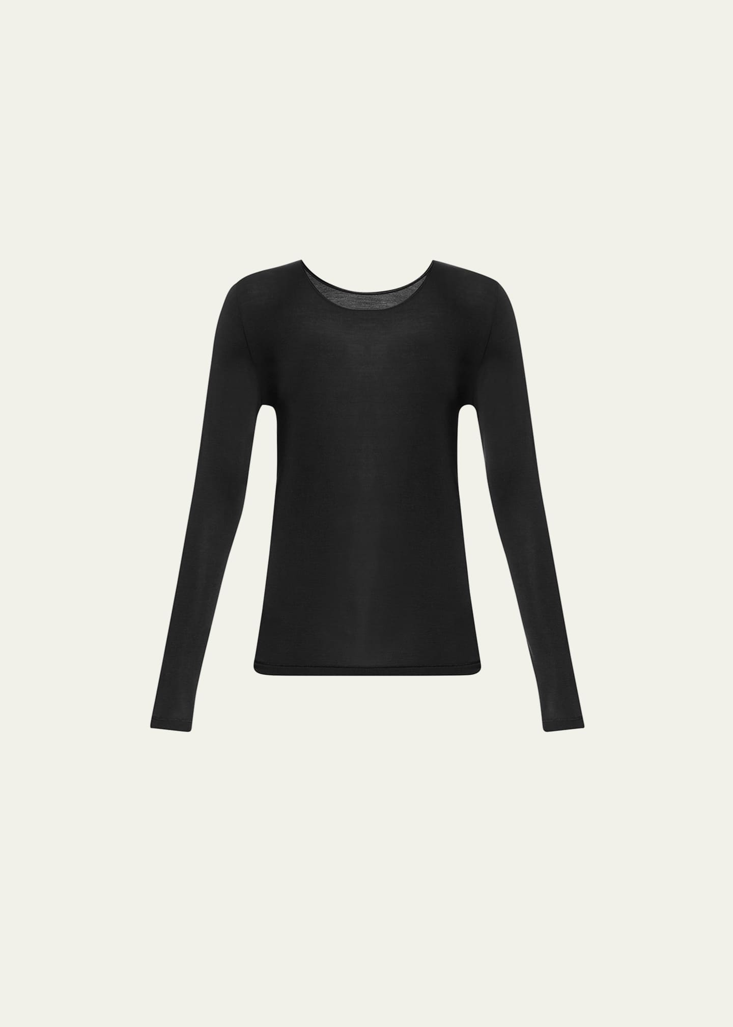 Hanro Silk LongSleeve Shirt Bergdorf Goodman