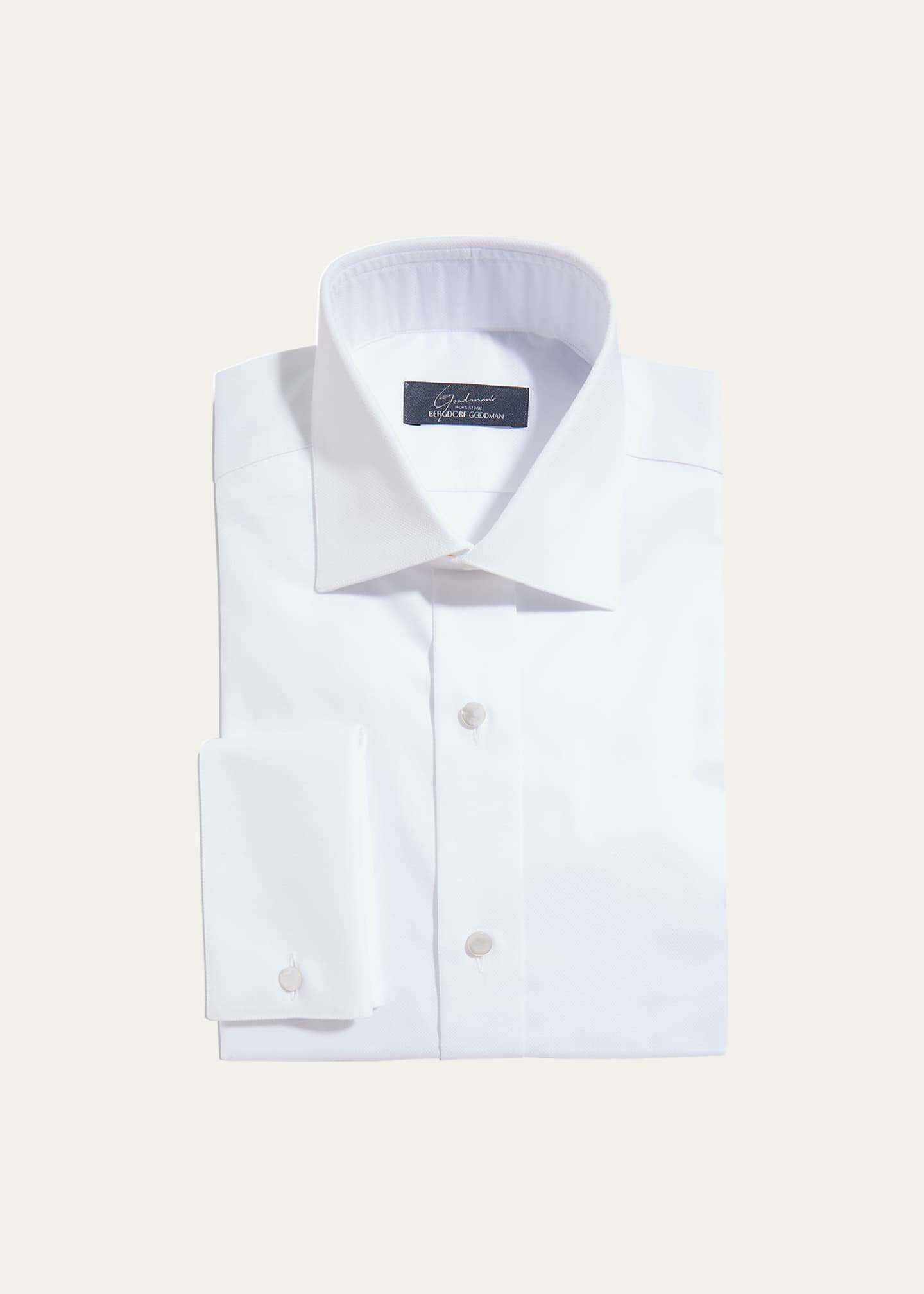Bergdorf Goodman Men's Stud-Front Micro Box Weave Dress Shirt Image 1 of 3