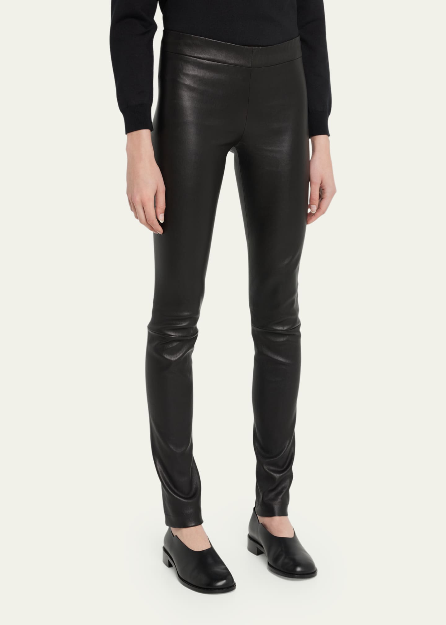 THE ROW Moto Leather Leggings