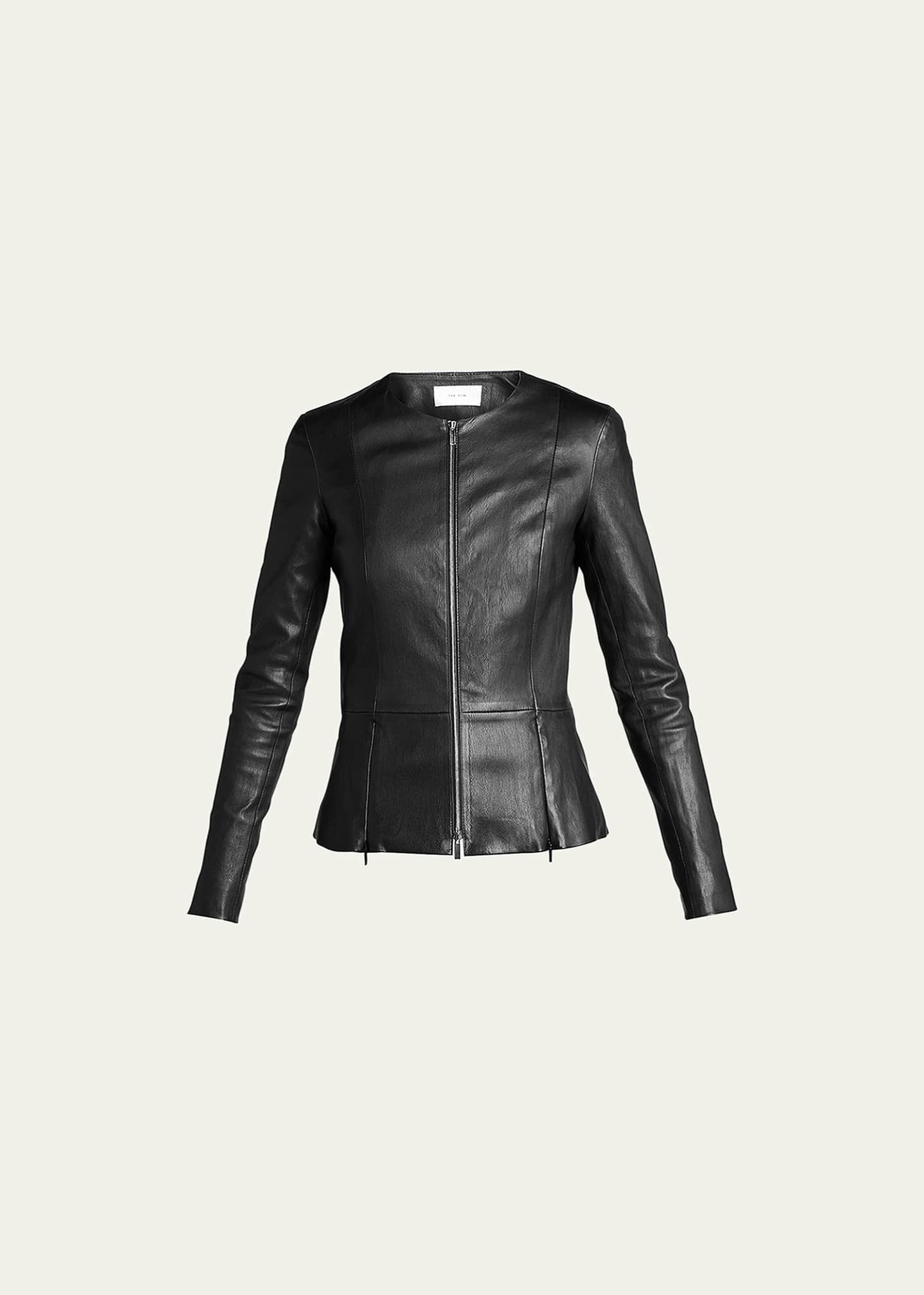 THE ROW Anasta Leather Zip Front Jacket Bergdorf Goodman