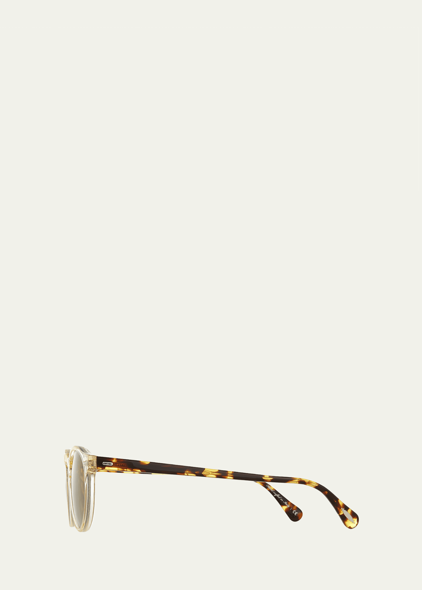 Oliver Peoples Gregory Peck Round Plastic Sunglasses, Clear/Tortoise -  Bergdorf Goodman